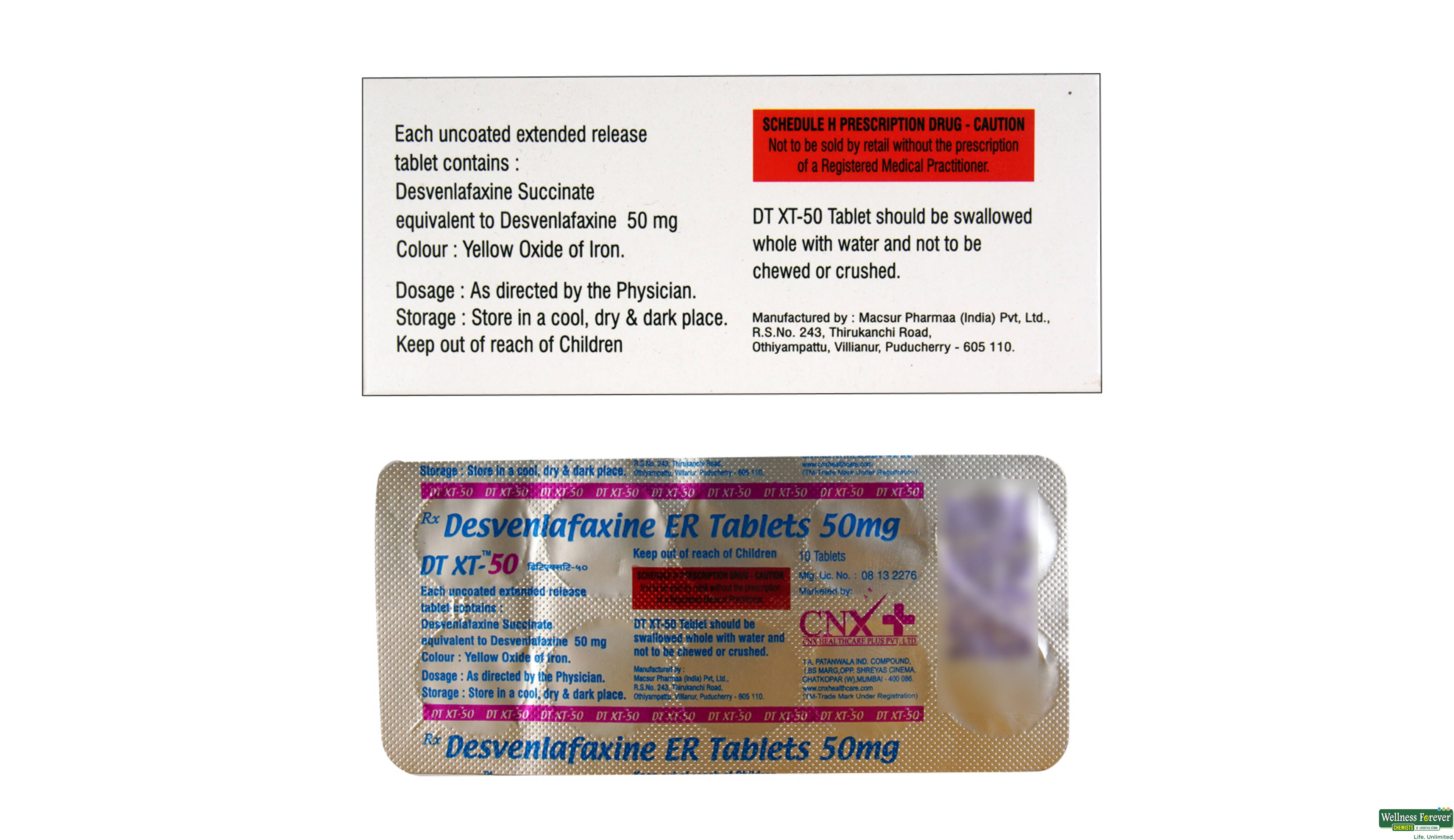 DT-XT 50MG 10TAB- 2, 10TAB, 