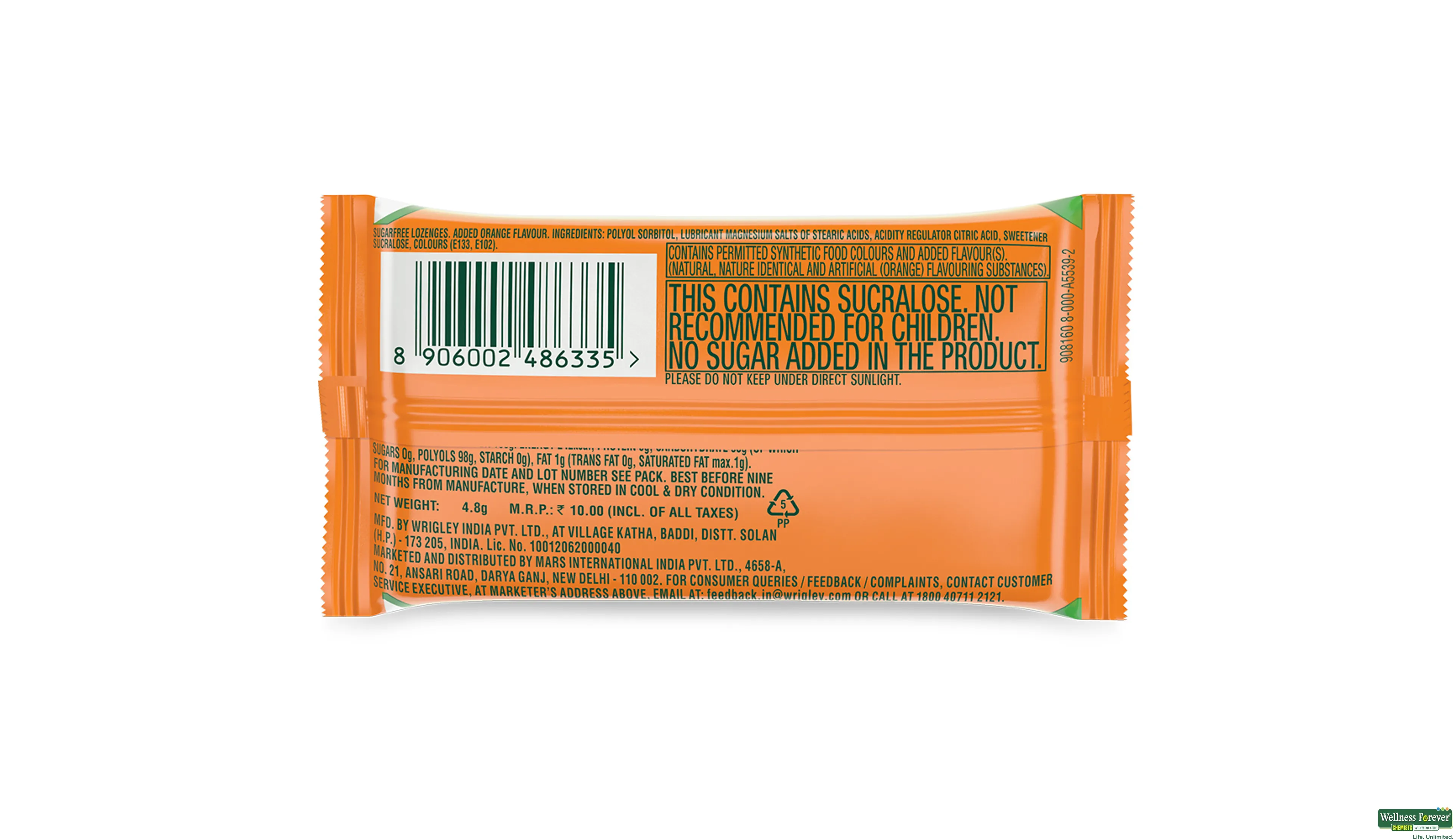 WRIGLEY DOUBLEMINT ORANGE 4.8GM- 2, 4.8GM, 