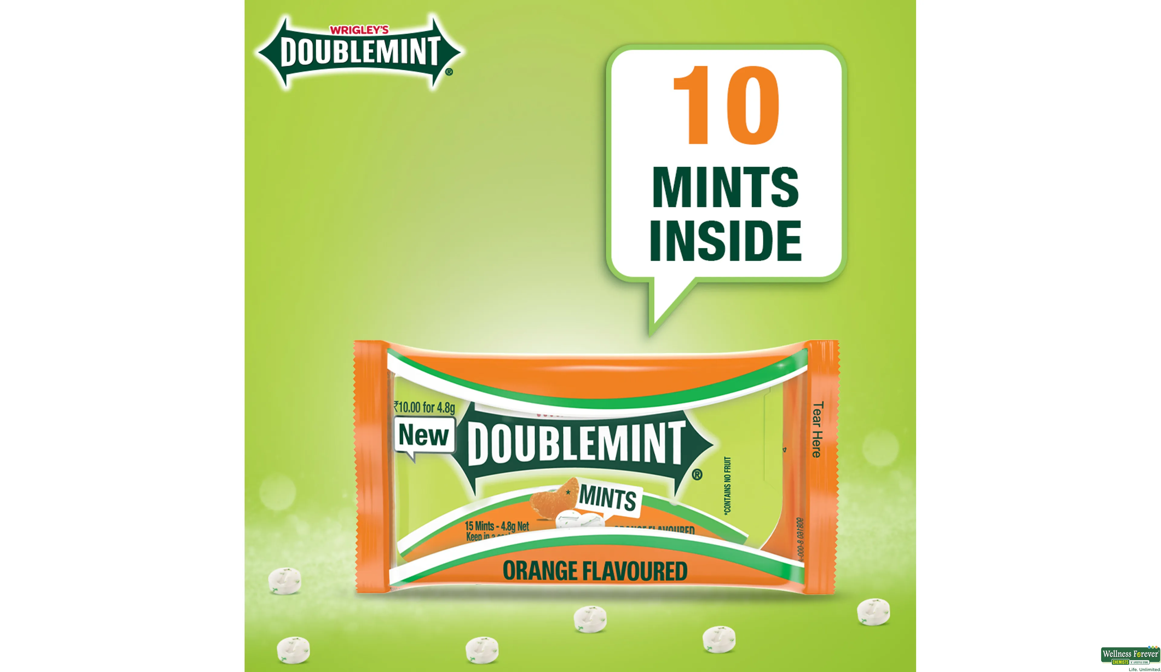 WRIGLEY DOUBLEMINT ORANGE 4.8GM- 5, 4.8GM, 