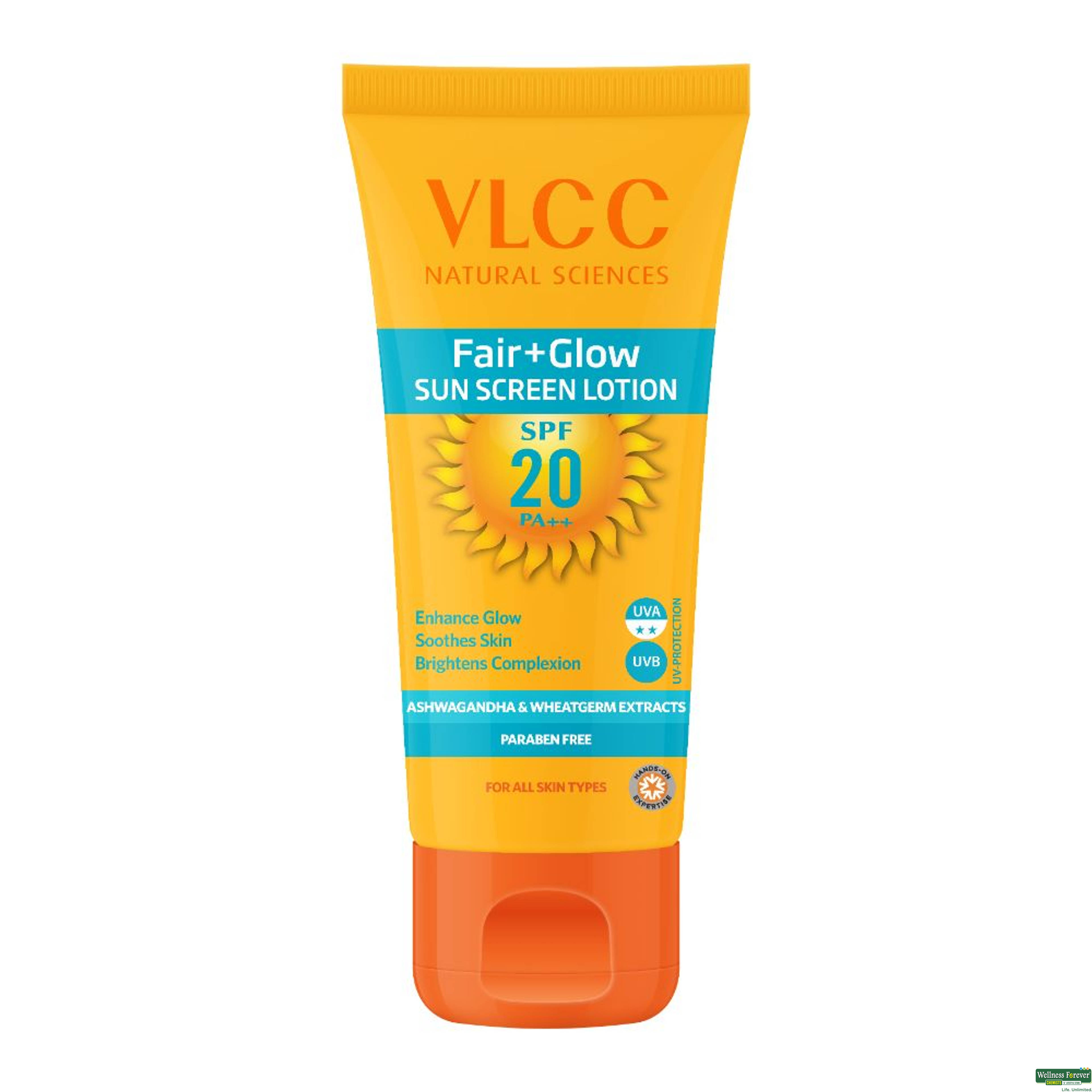 VLCC Fair and Glow SPF 20 Sunscreen Body Lotion, 50 ml-image