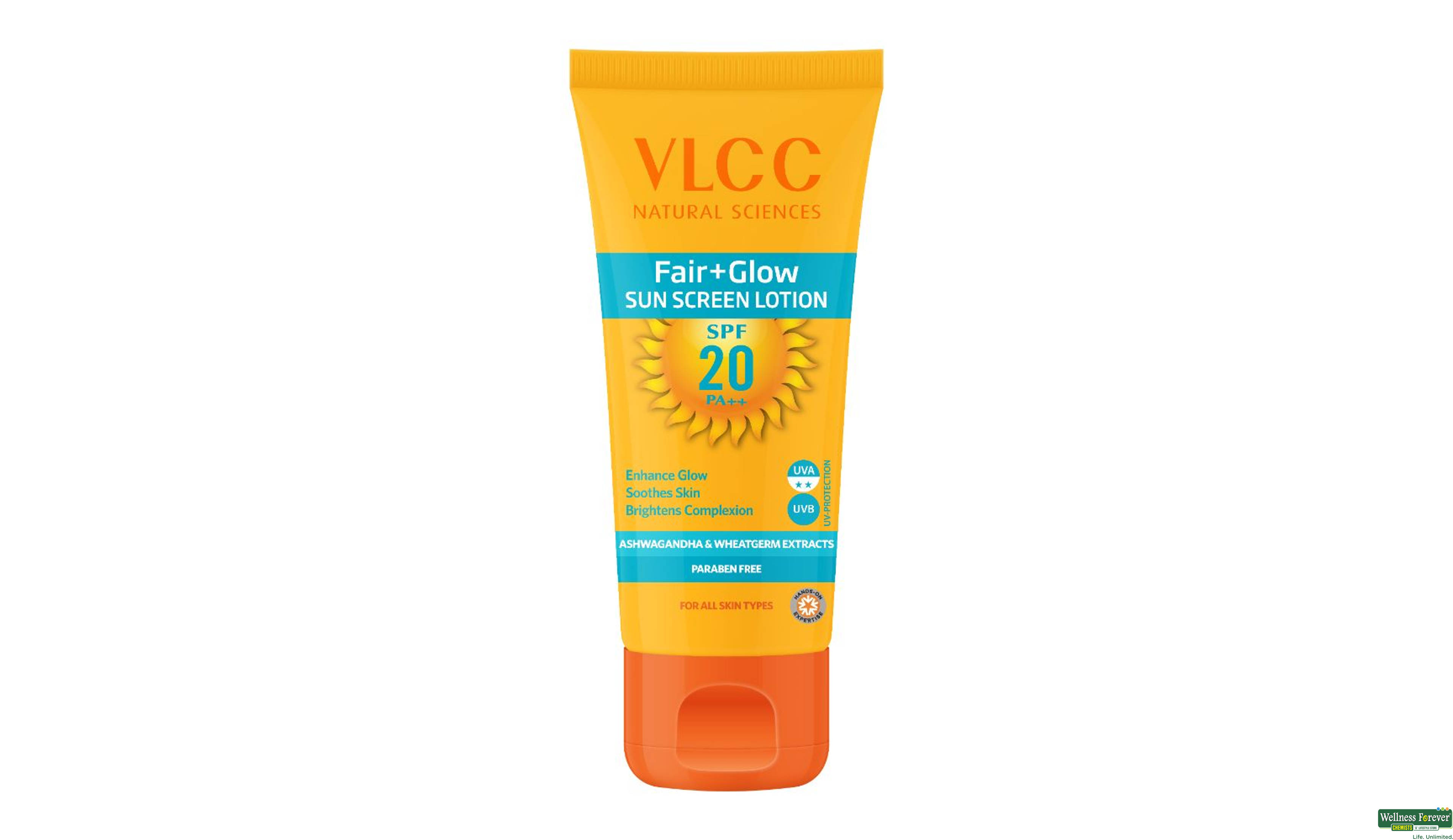 VLCC B/LTN FAIR/GLOW SUN SCREEN SPF20 100GM- 1, 100GM, null