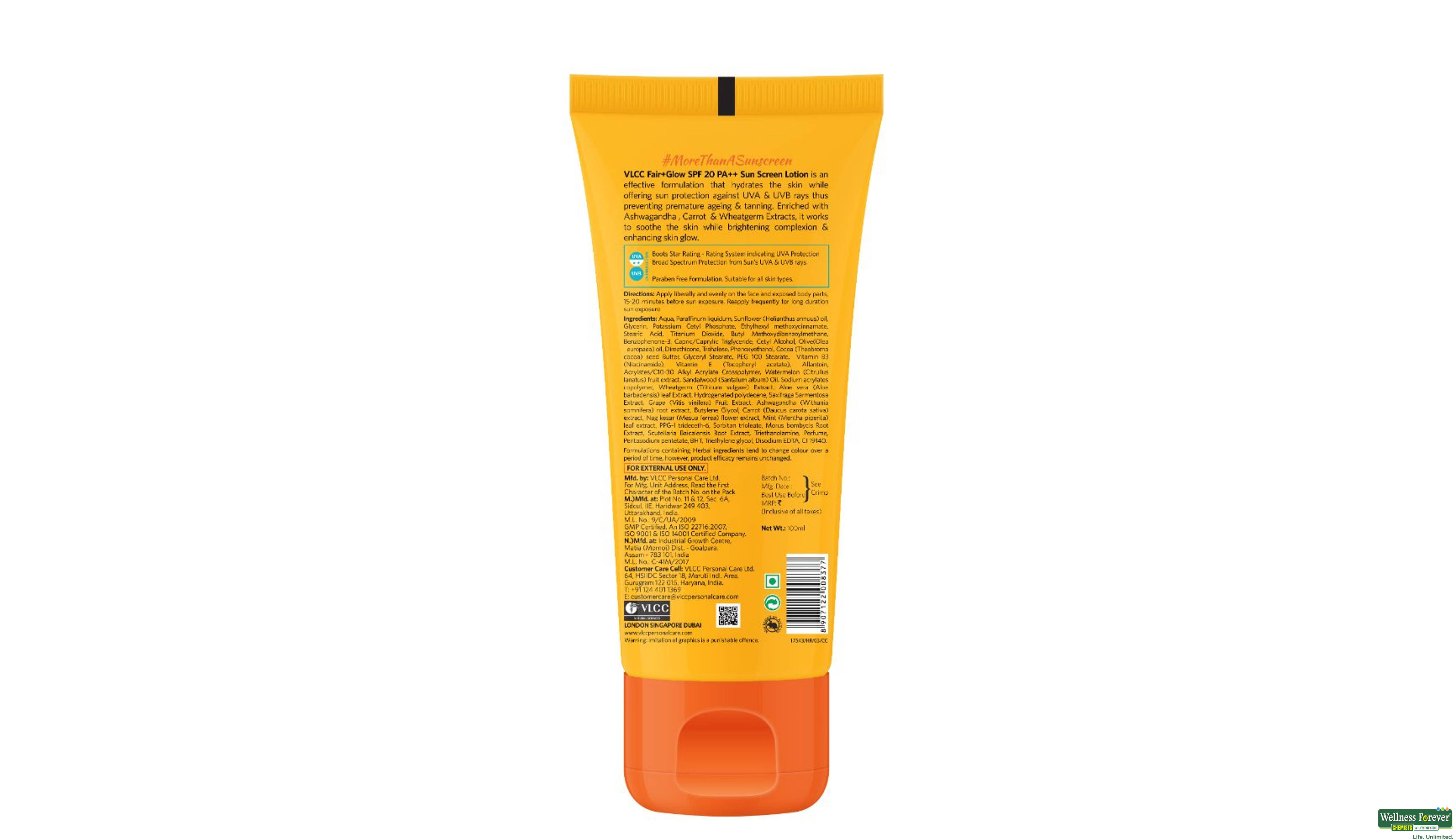 VLCC B/LTN FAIR/GLOW SUN SCREEN SPF20 100GM- 2, 100GM, null