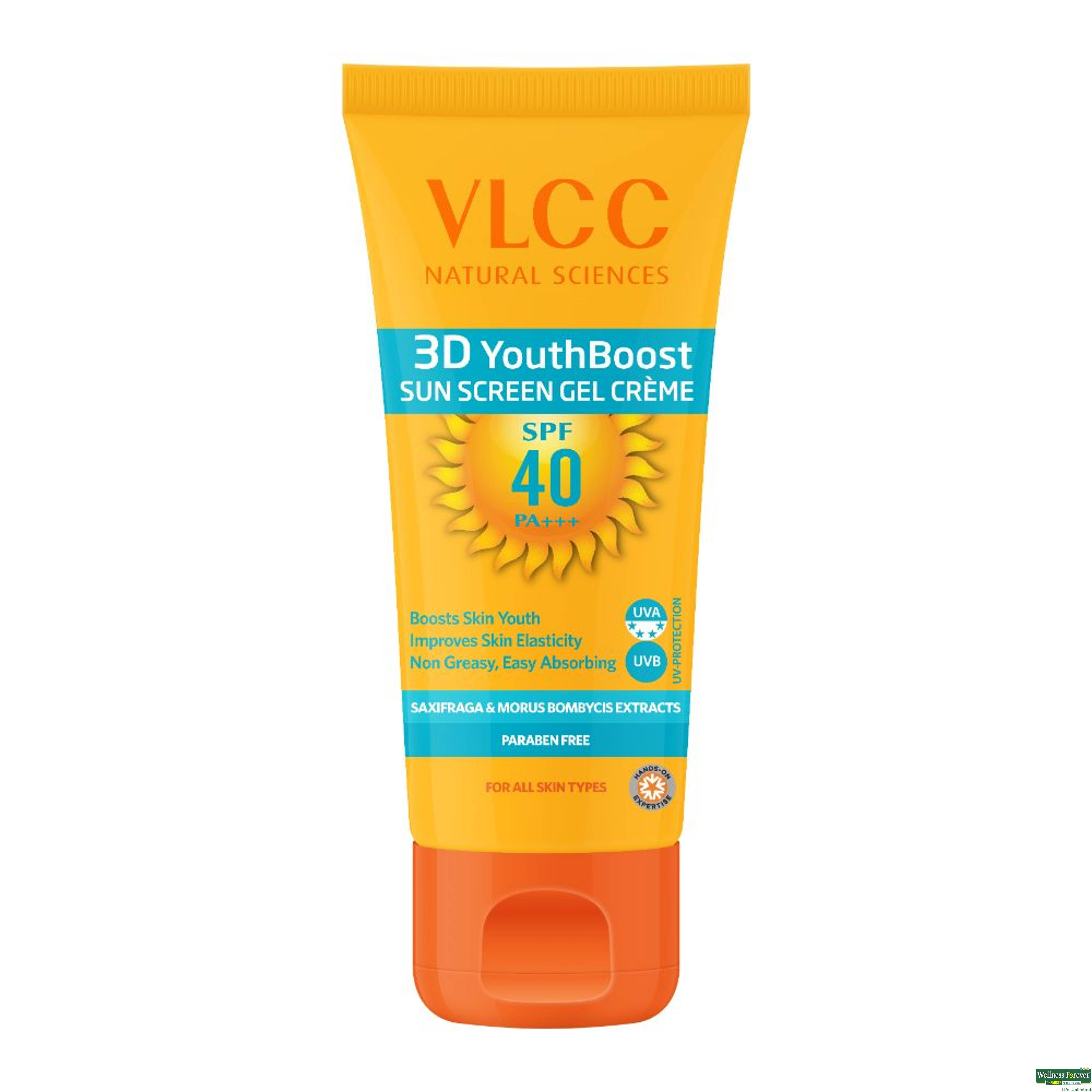 VLCC 3D Youth Boost SPF 40 Sunscreen Gel Cream, 50 g-image