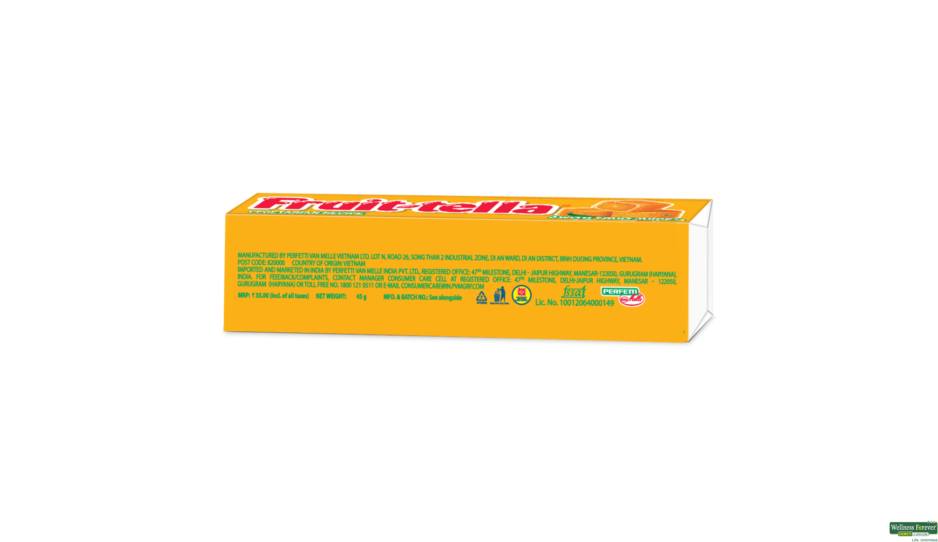 FRUITTELLA TOFFEE ORANGE 45GM- 2, 45GM, 