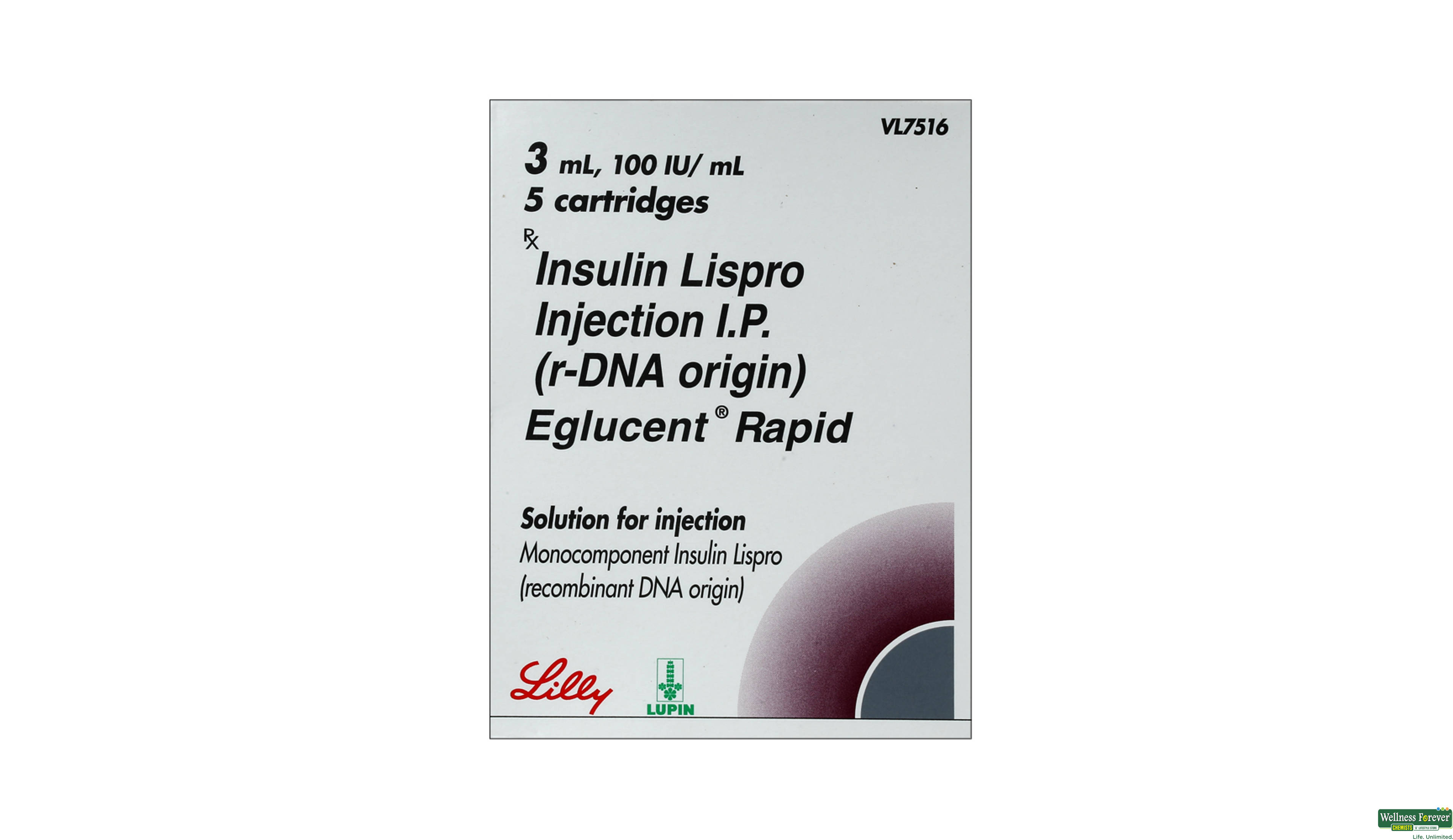 EGLUCENT-RAPID 100IU CART 5X3ML- 1, 5X3ML, 