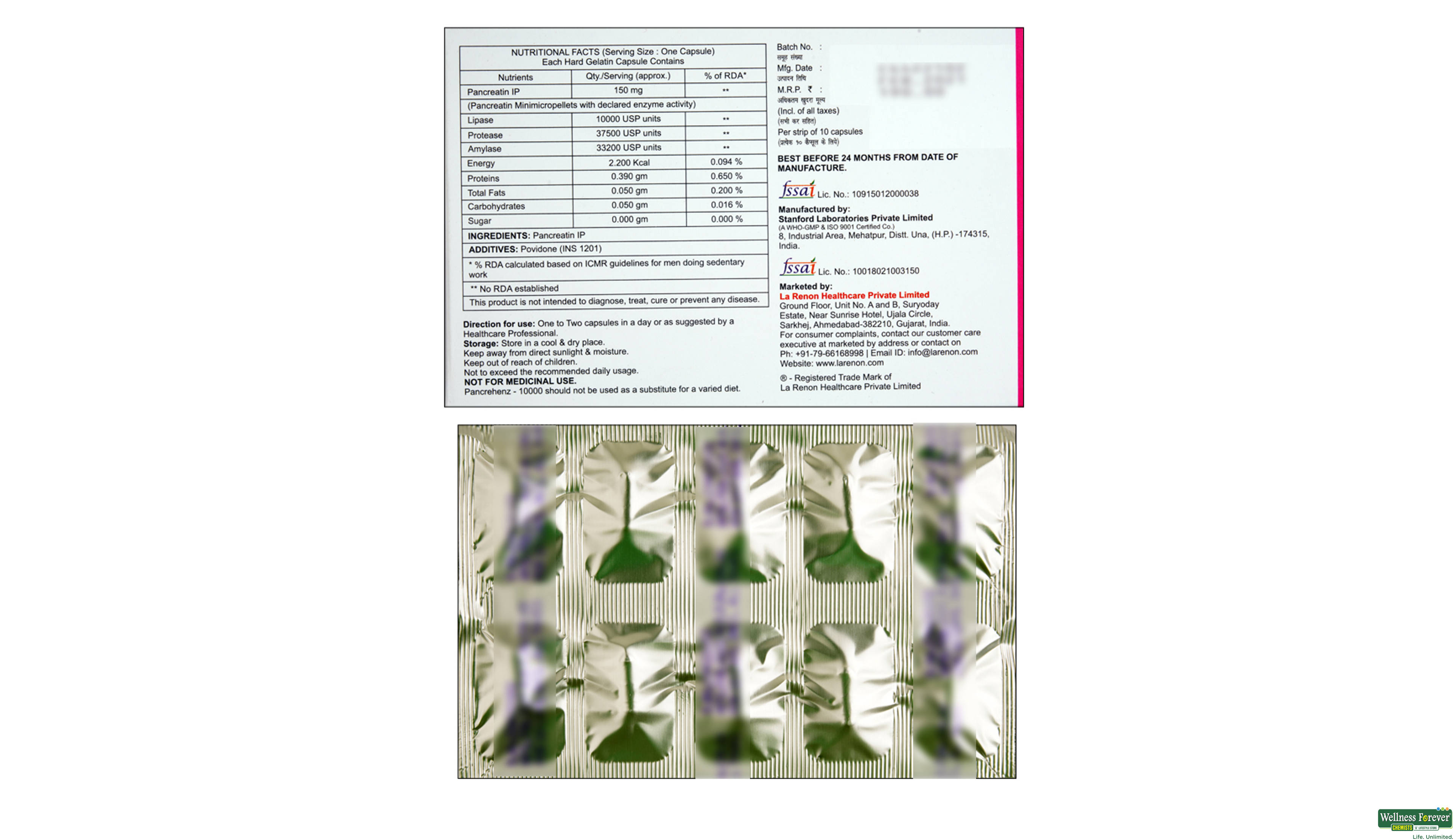 PANCREHENZ 10000 10CAP- 2, 10CAP, 