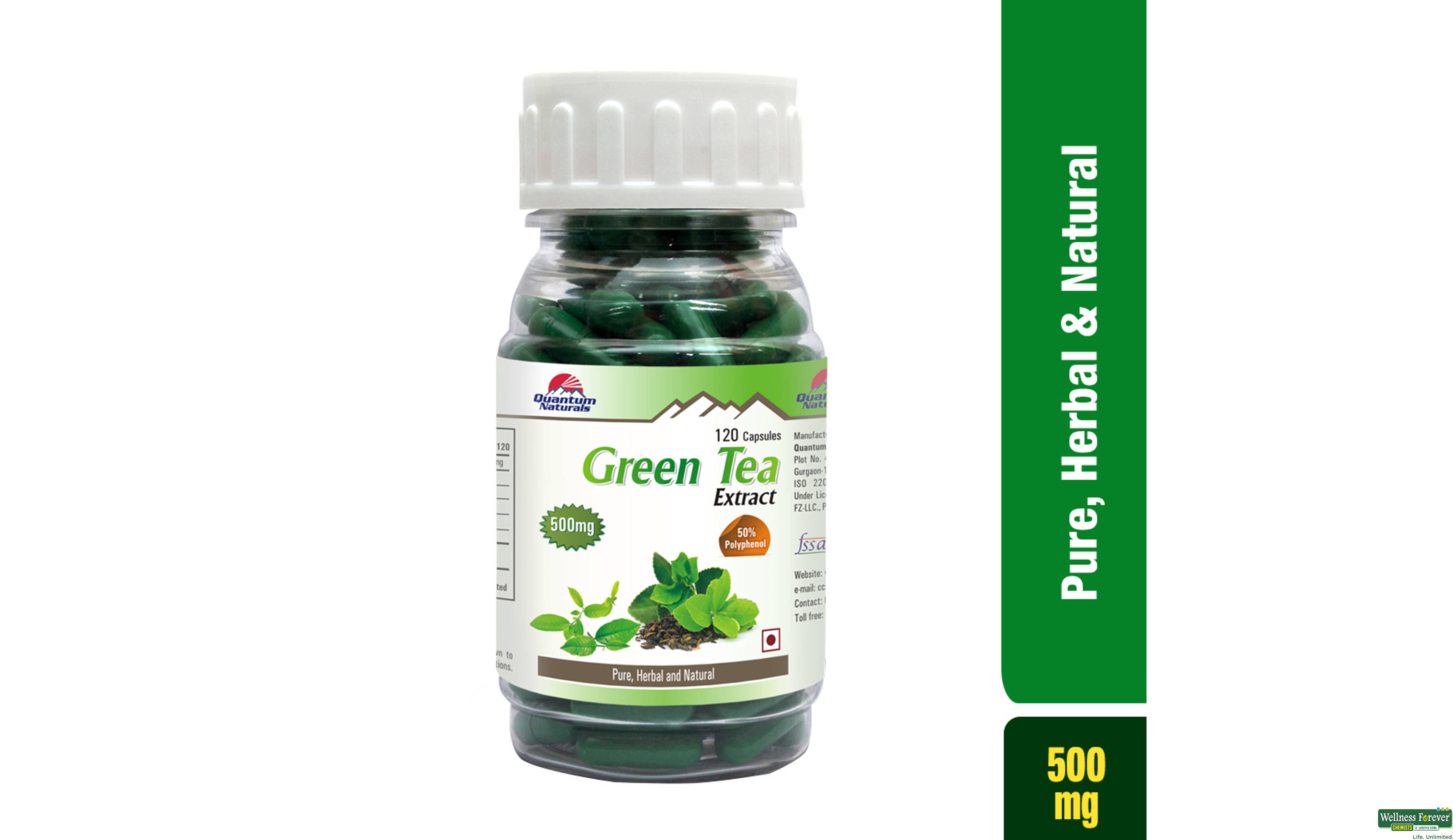 QUANTO GREEN TEA 500MG 120CAP- 1, 120CAP, null