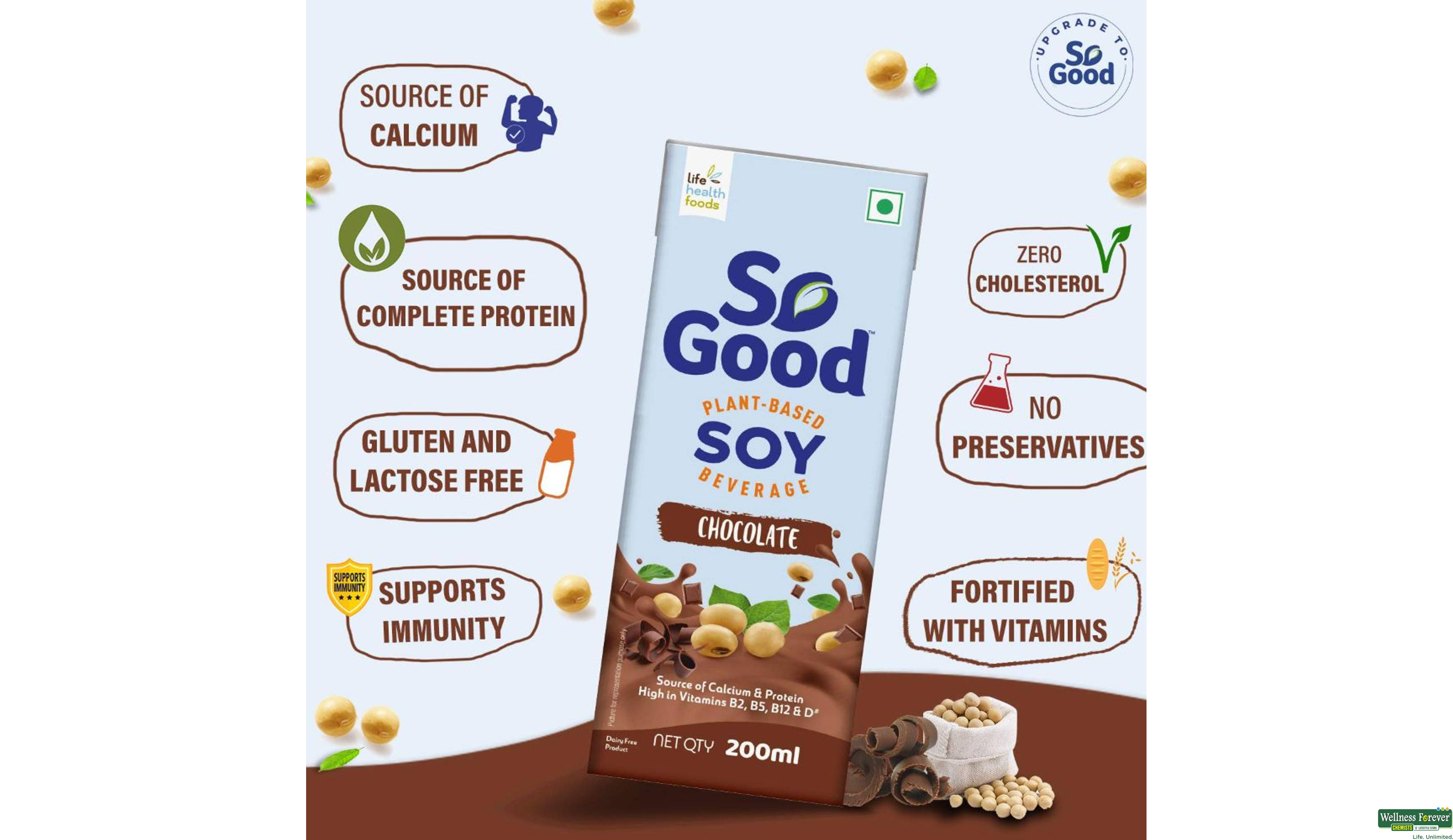 SO GOOD SOY MILK CHOCOLATE 200ML- 3, 200ML, null