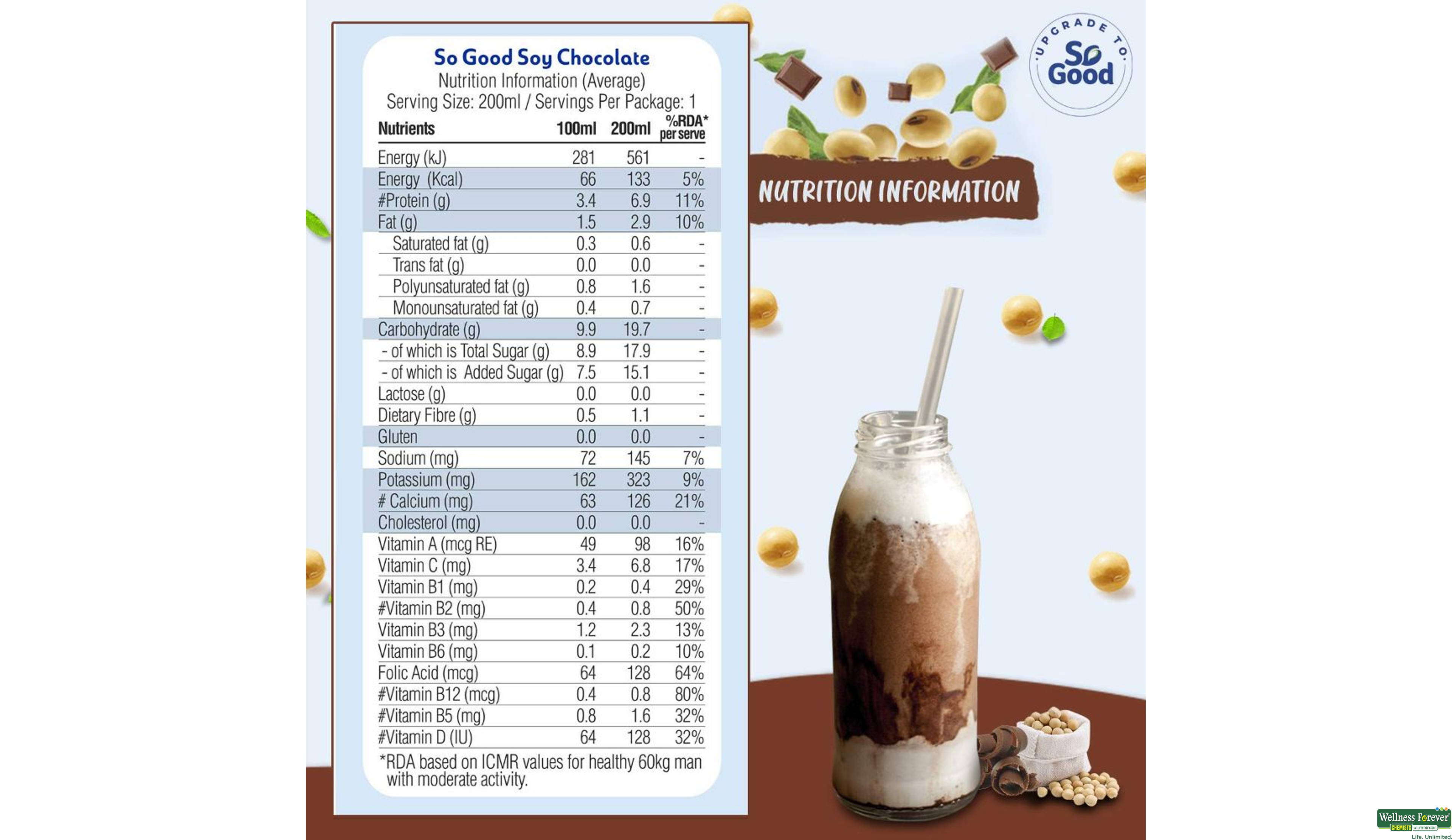 SO GOOD SOY MILK CHOCOLATE 200ML- 4, 200ML, null