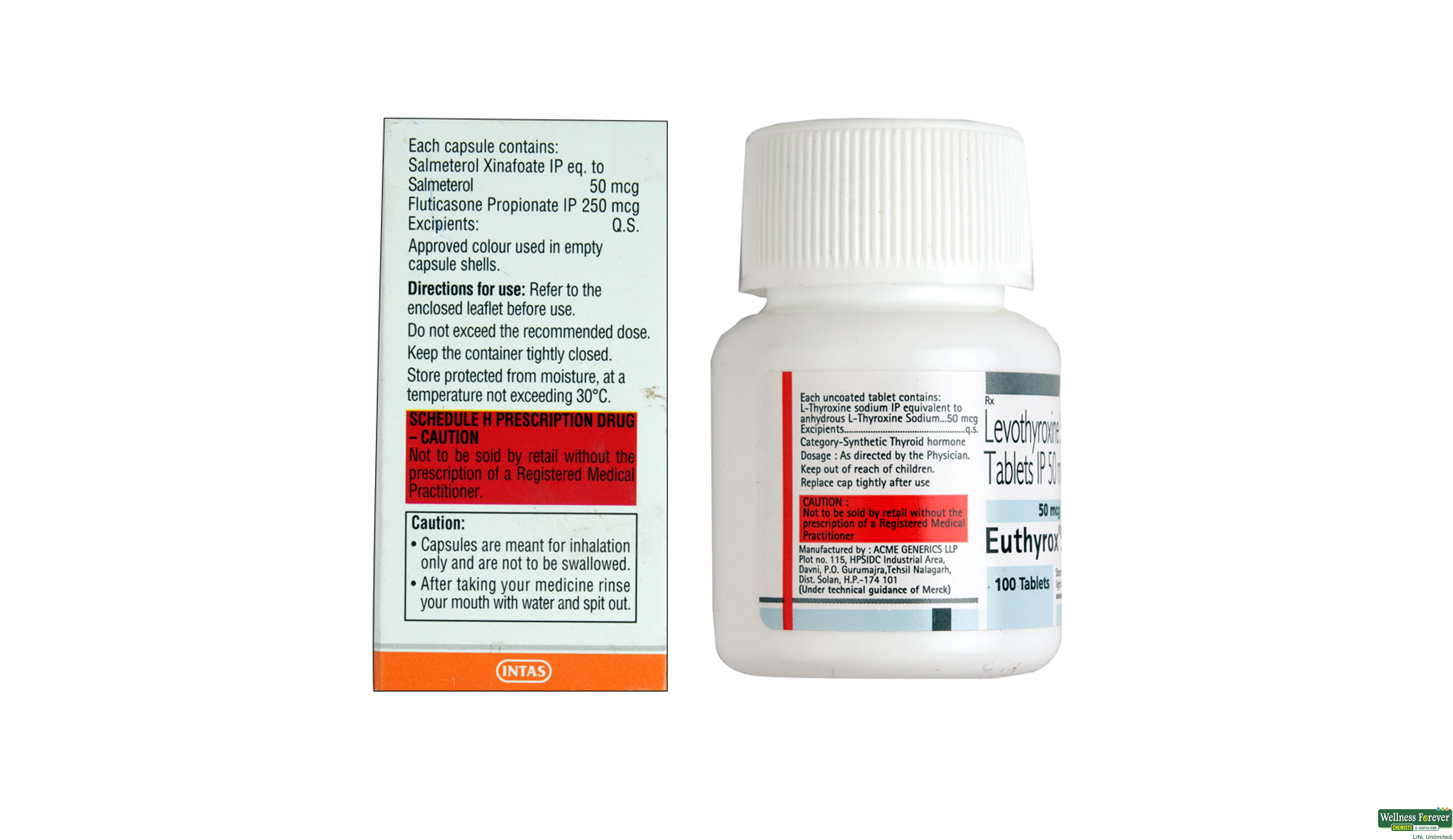 EUTHYROX 50MCG 100TAB- 2, 100TAB, 