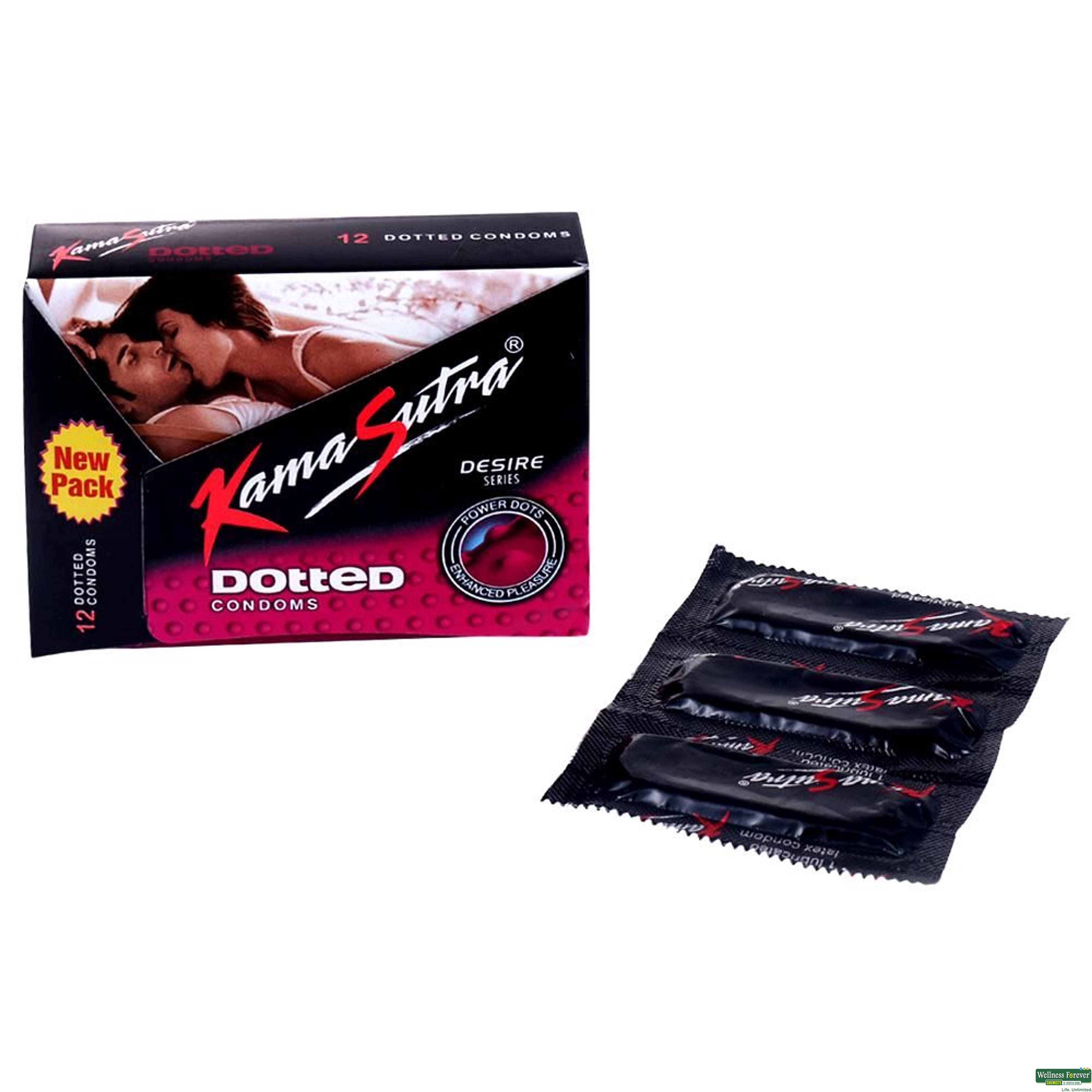 Kamasutra Desire Dotted Condoms, 12  Pieces-image