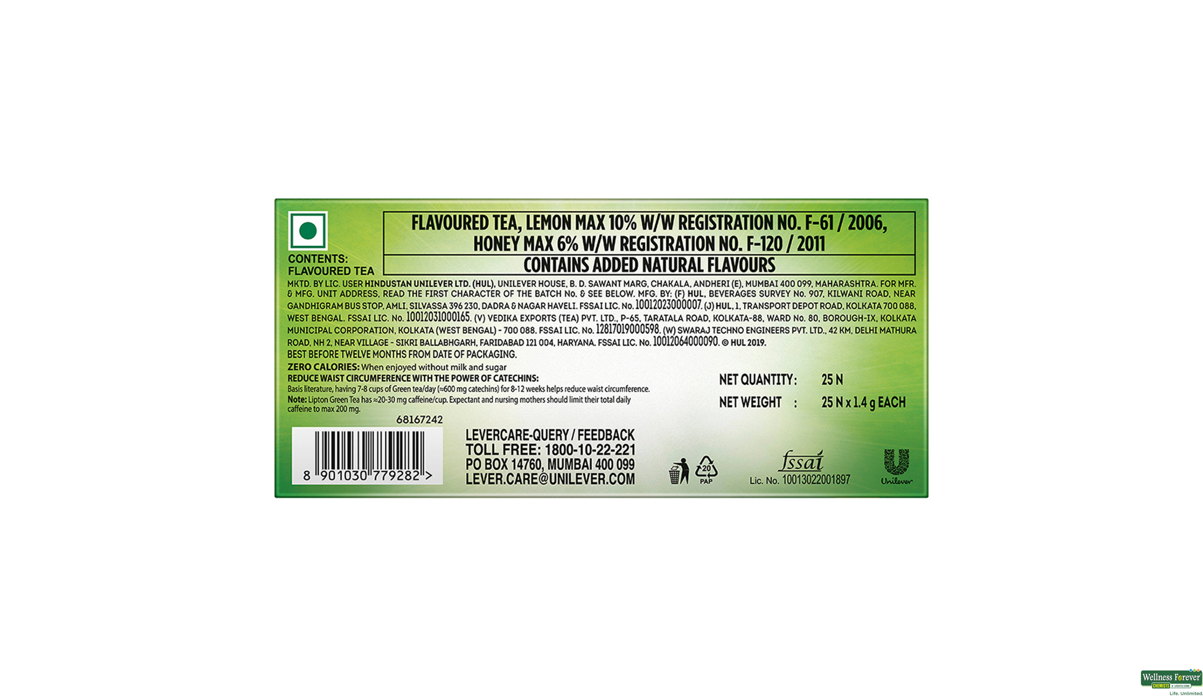 LIPTON GR/TEA 25BAGS- 3, 25BAGS, 