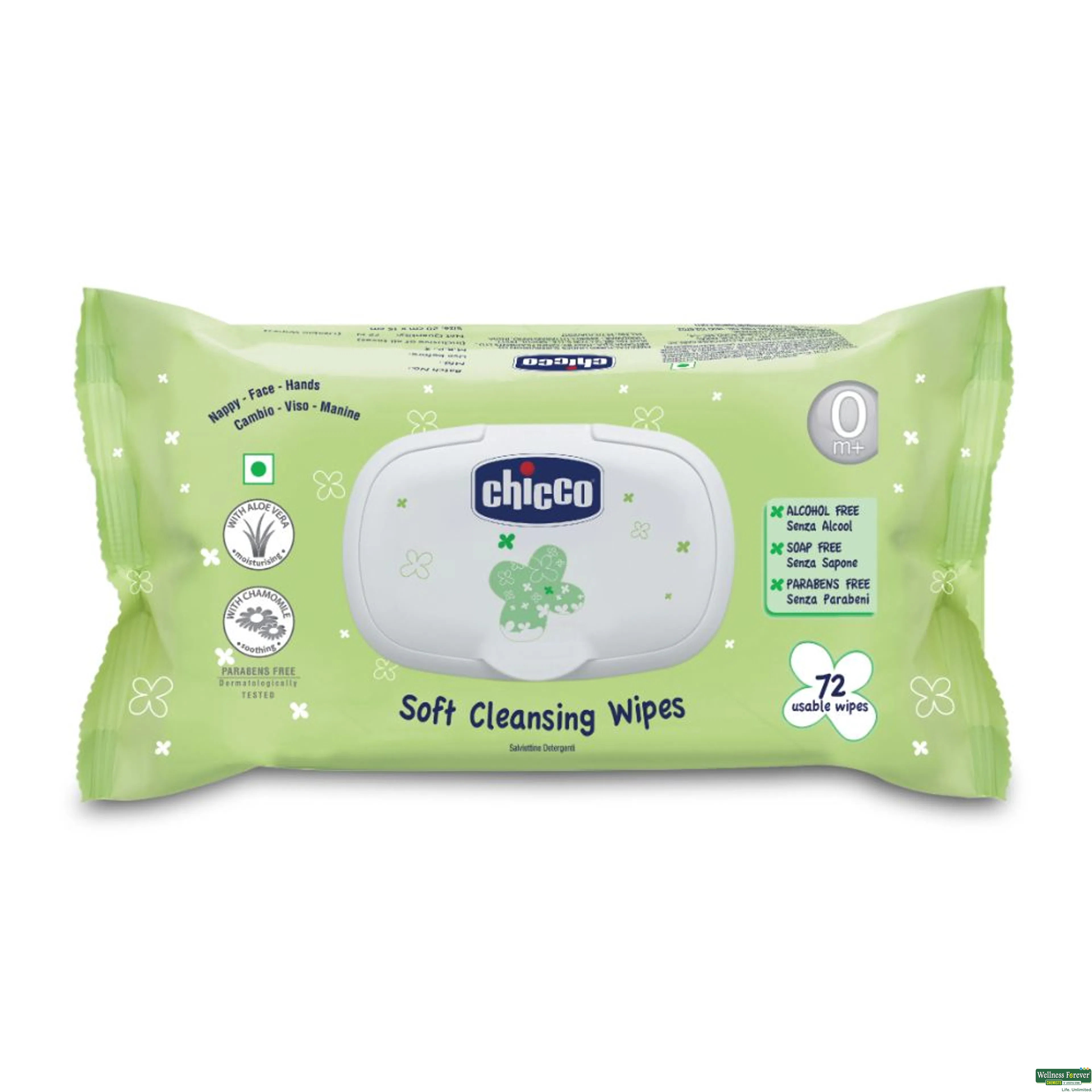 CHICCO BABY WIPES WITH FLIP 72PC-image