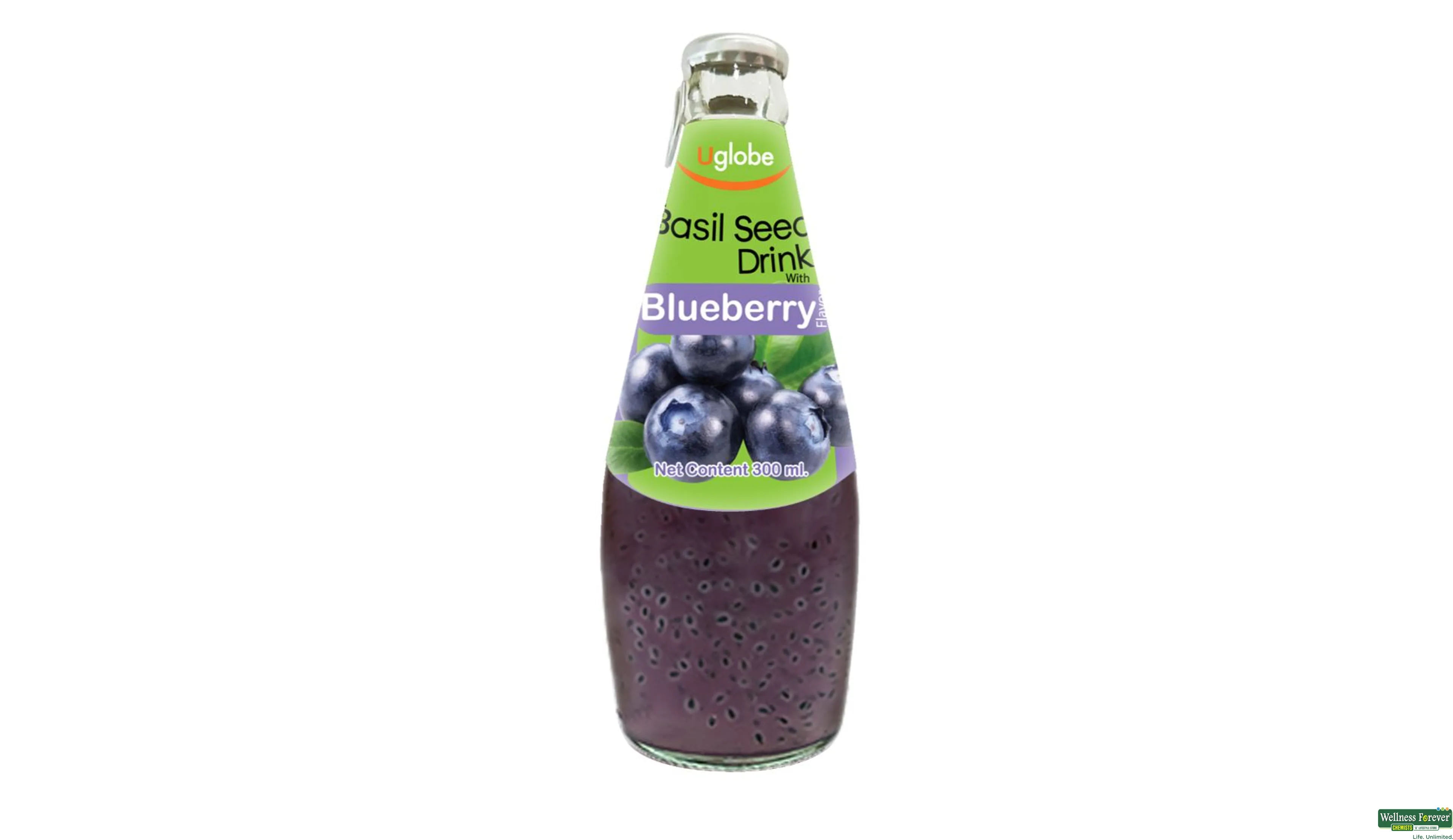 U GLOBE BASIL SEED DRINK BLUEBETTY 300ML- 1, 300ML, null