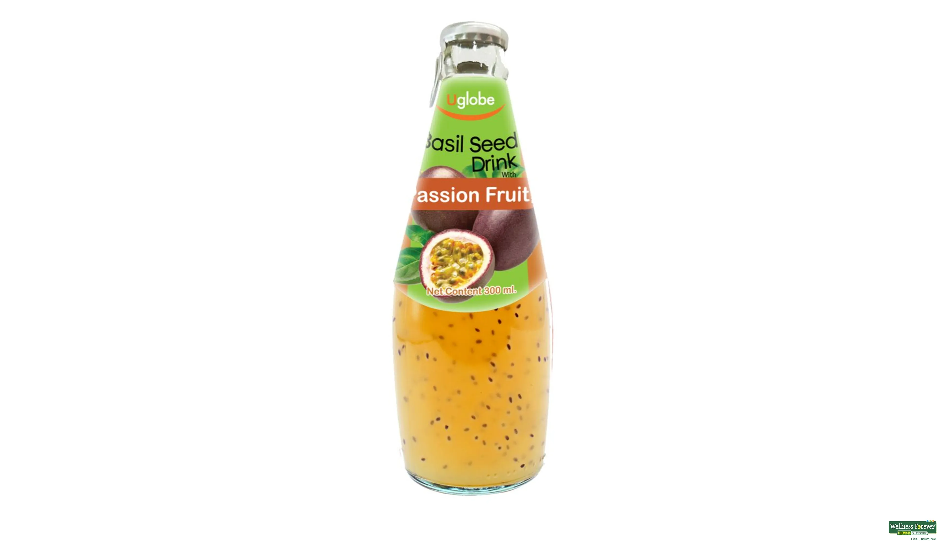 U GLOBE BASIL SEED DRINK  PASSION FRUIT 300ML- 1, 300ML, null