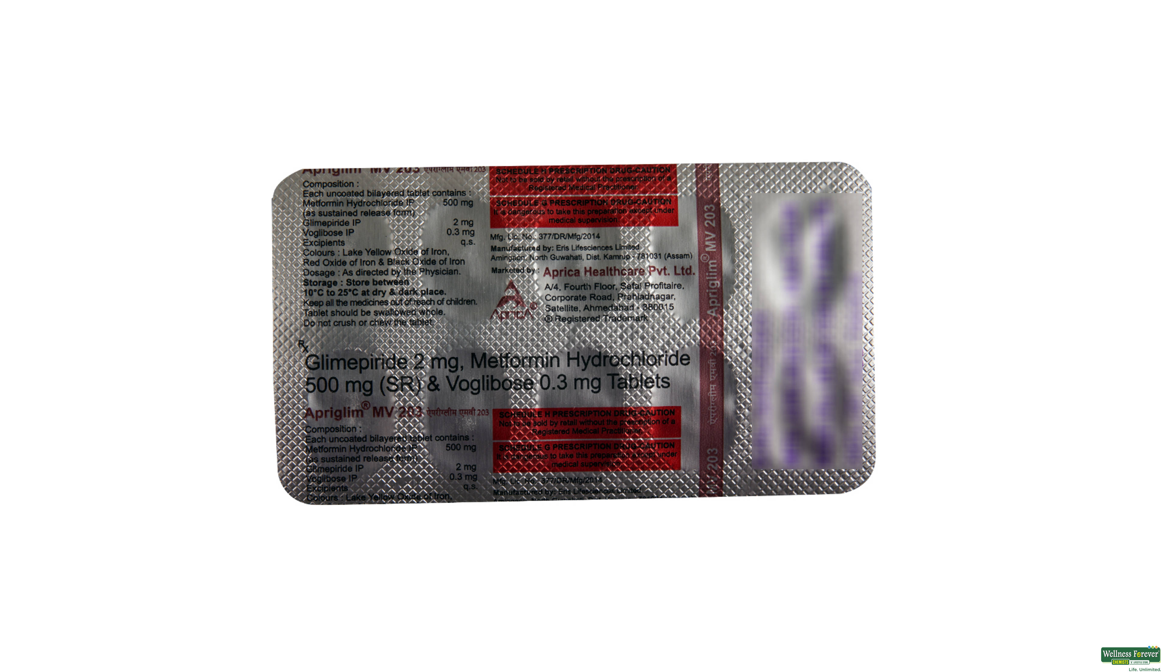 APRIGLIM-MV 203MG 10TAB- 2, 10TAB, 