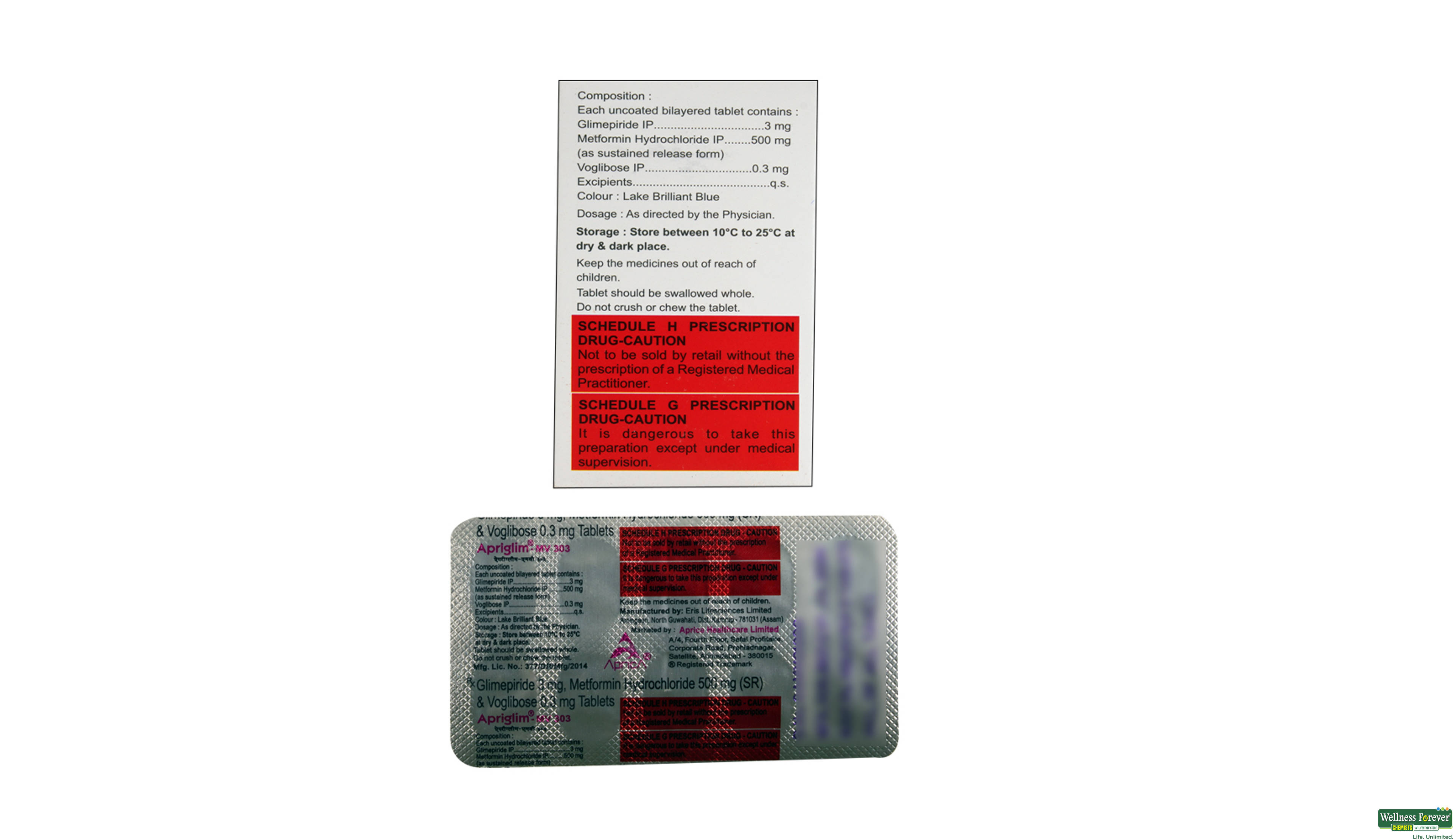 APRIGLIM-MV 303MG 10TAB- 2, 10TAB, 