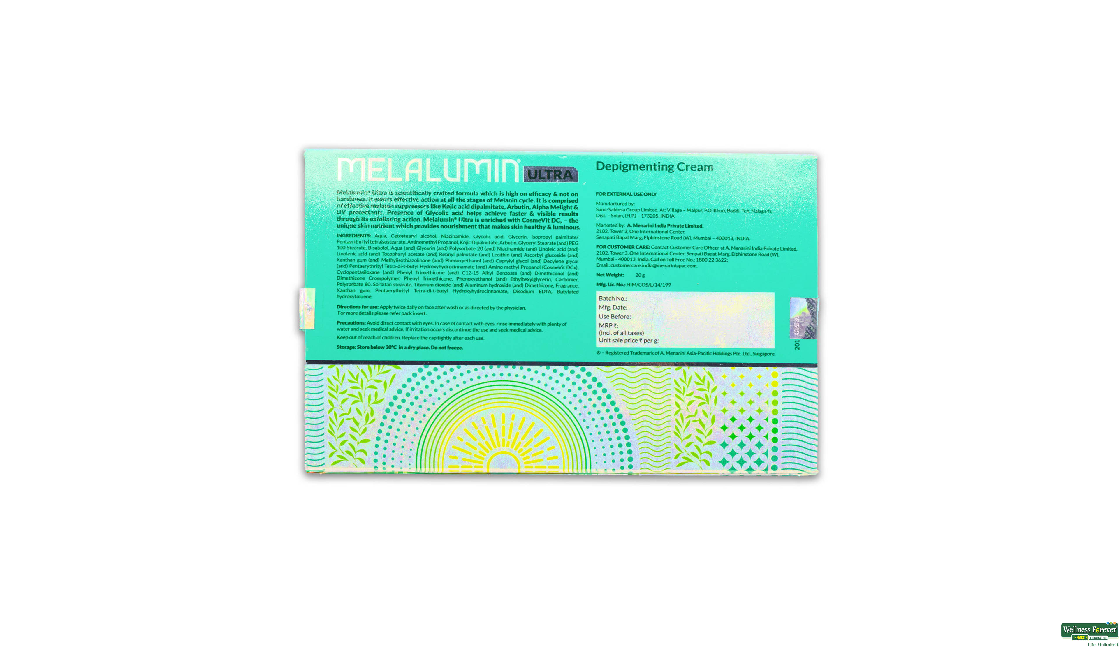 MELALUMIN-ULTRA DEPIGMENTING CREAM 20GM- 2, 20GM, 