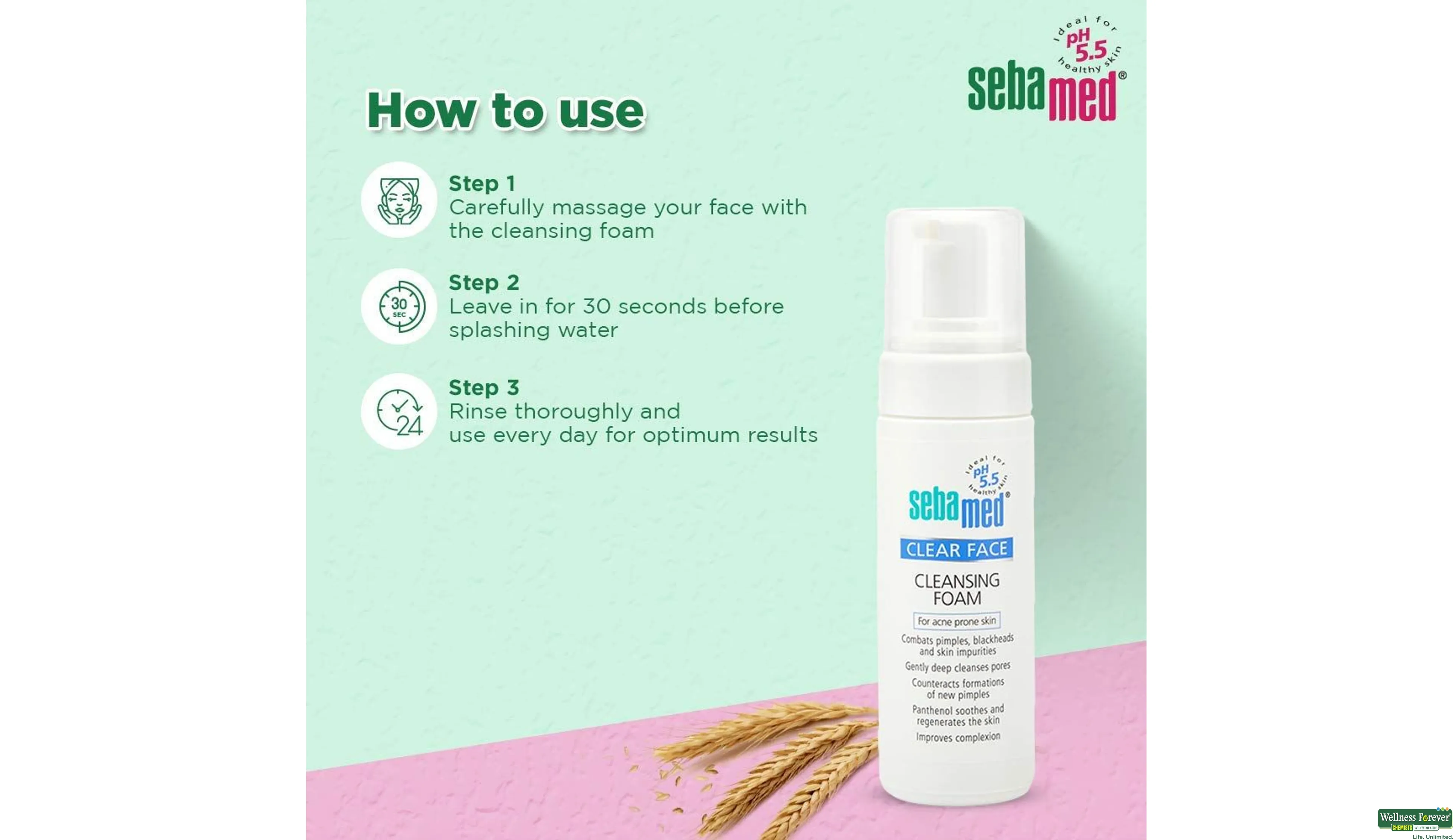 Sebamed clear face shop antibacterial cleansing foam