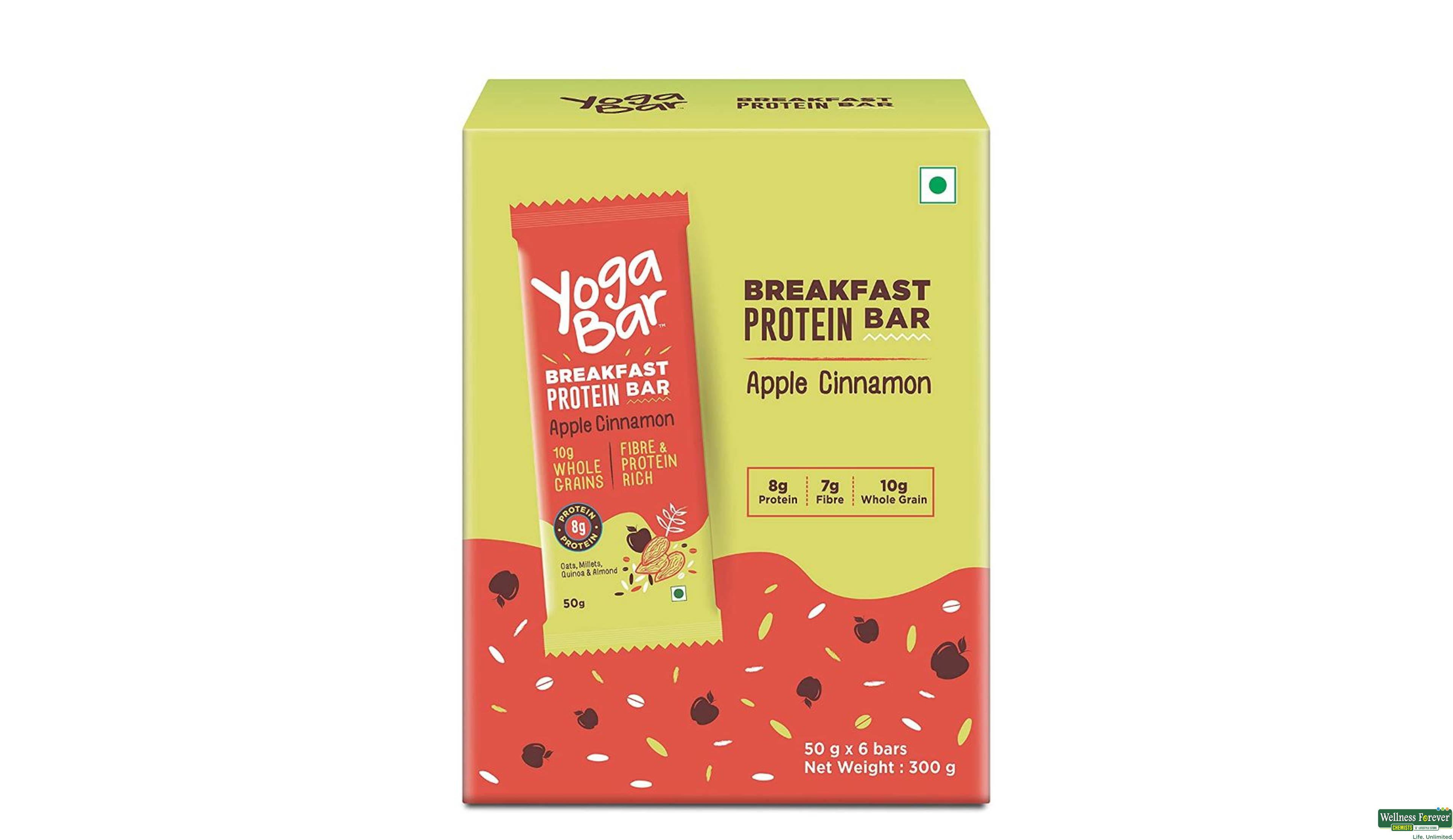 YOGA BAR B/FAST PROTEIN APPLE/CINNAMON 50GM- 1, 50GM, null