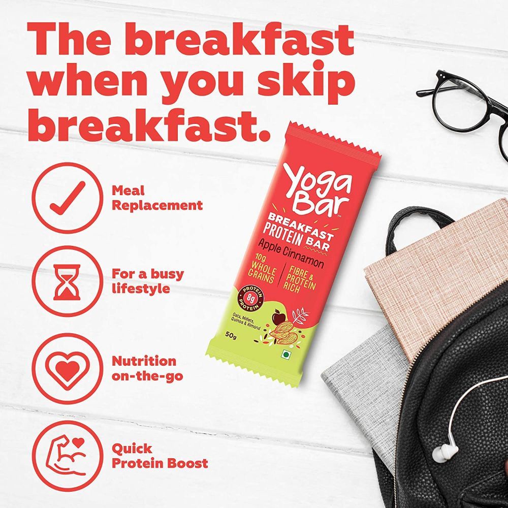 Buy Yogabar Breakfast Apple Cinnamon Protein Bar, 50 g Online at Best  Prices