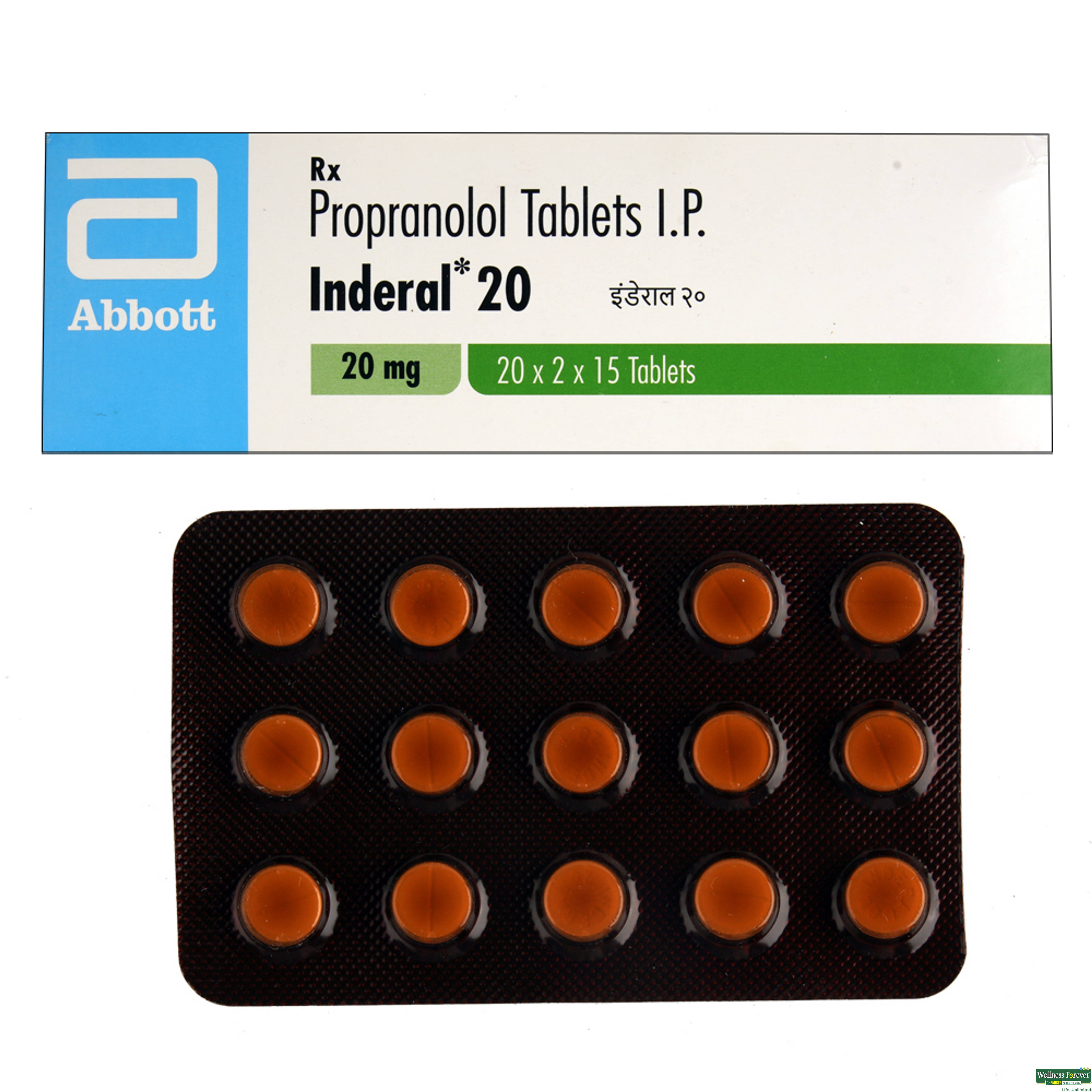 Inderal 20mg 15 Tablets-image