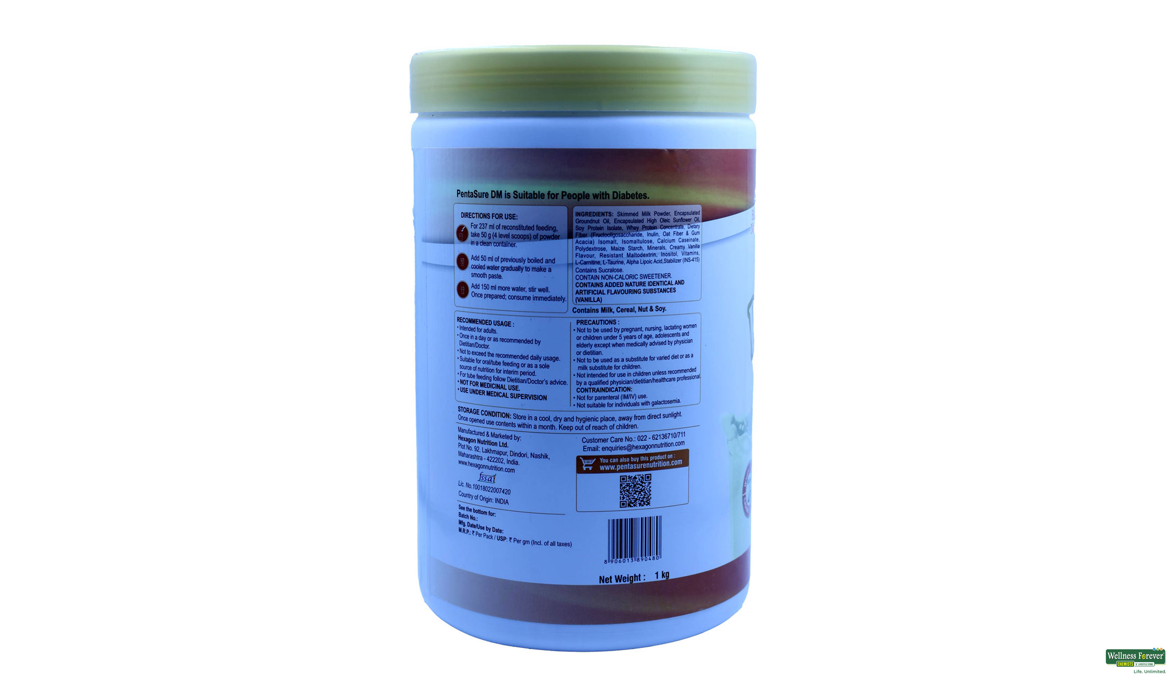 PENTASURE-DM VANILLA POW 1KG- 2, 1KG, 
