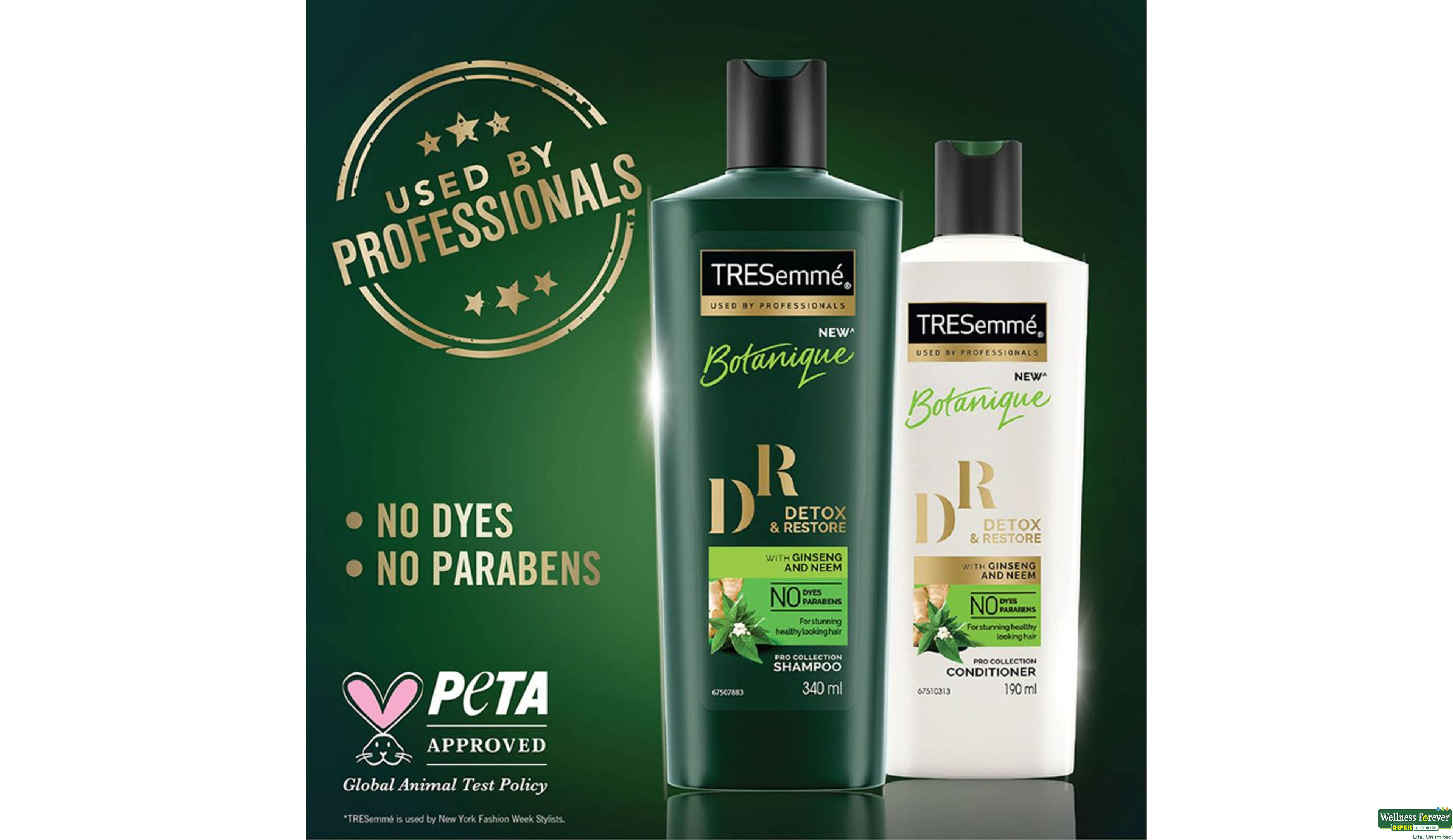 TRESEMME SHMP DETOX & RESTORE 340ML- 6, 340ML, null