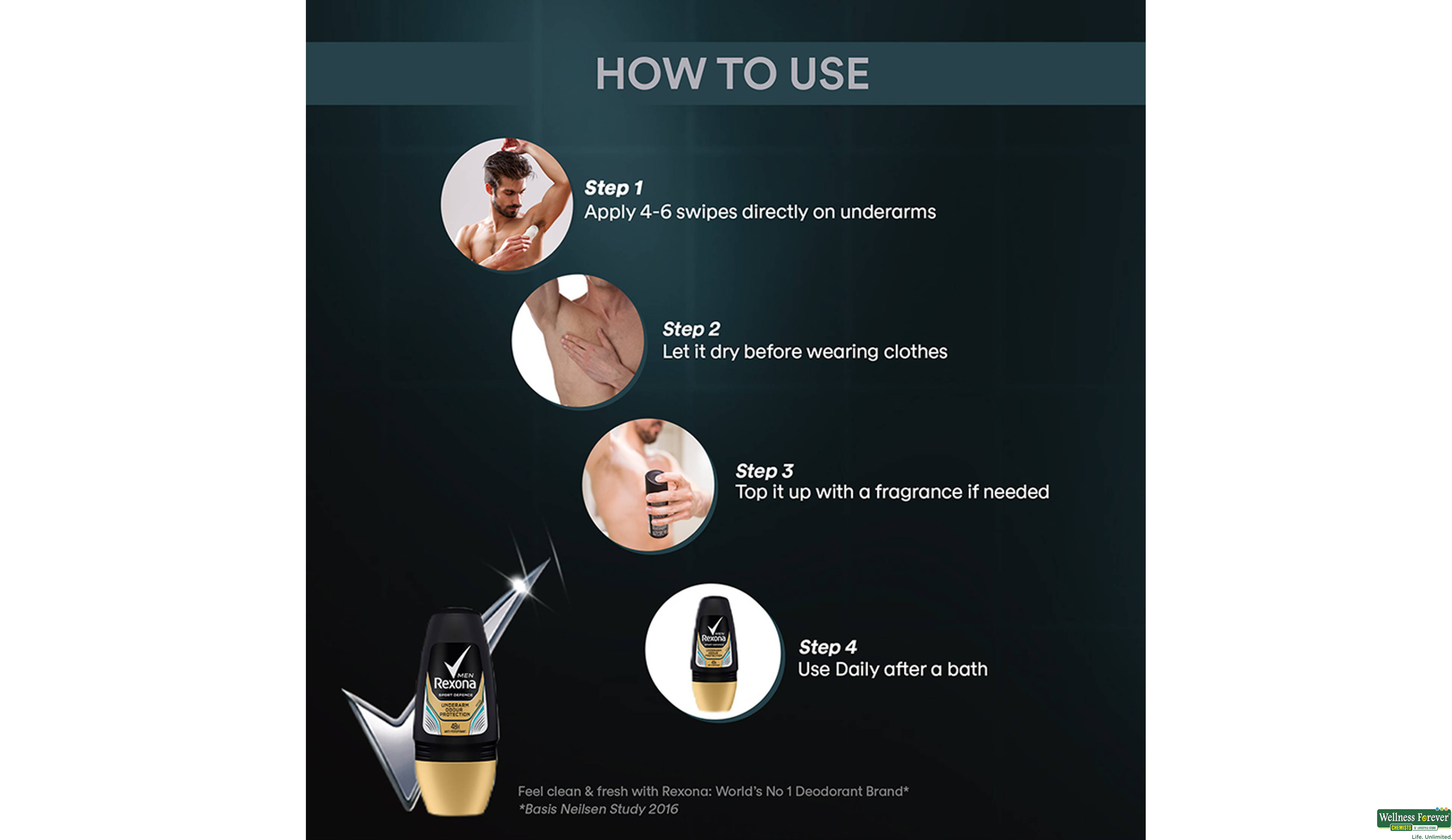 REXONA ROLLON MEN SPORT DEFENCE 50ML- 5, 50ML, 