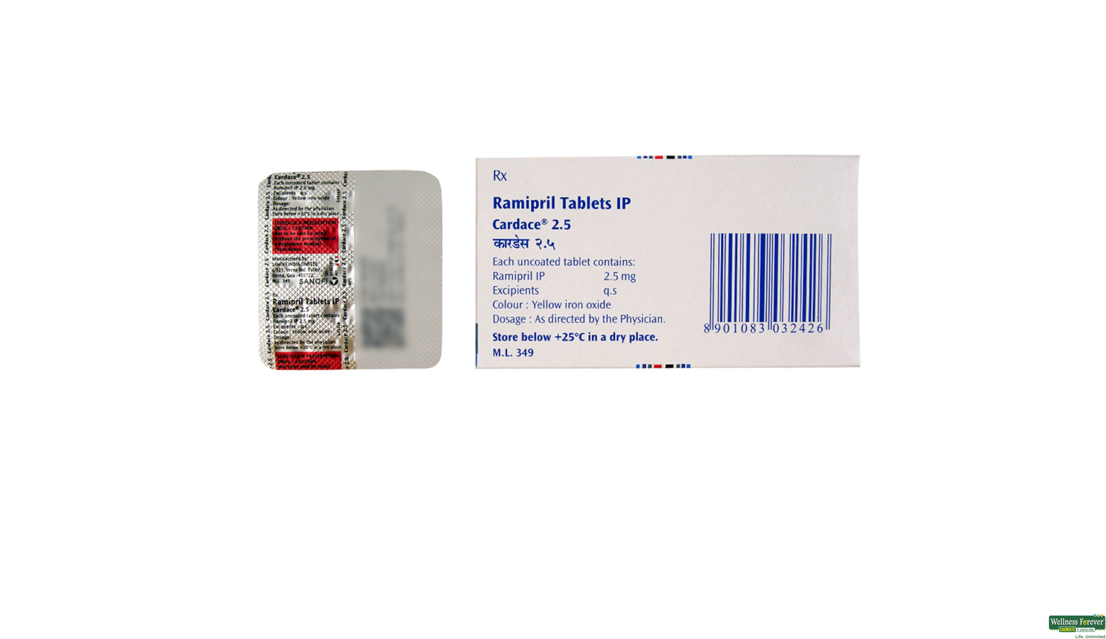 CARDACE 2.5MG 15TAB- 2, 15TAB, 