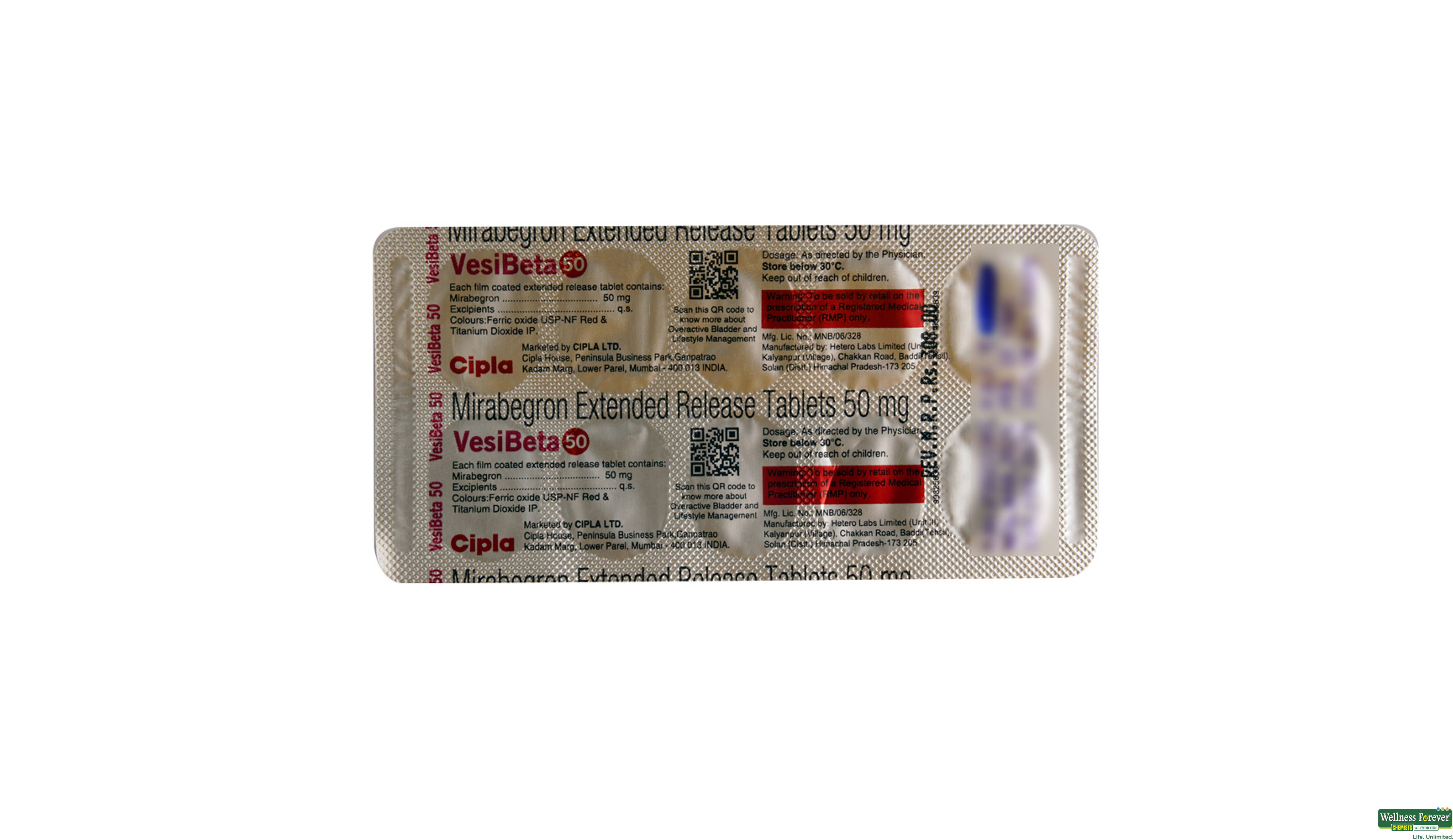 VESIBETA 50MG 10TAB- 2, 10TAB, 