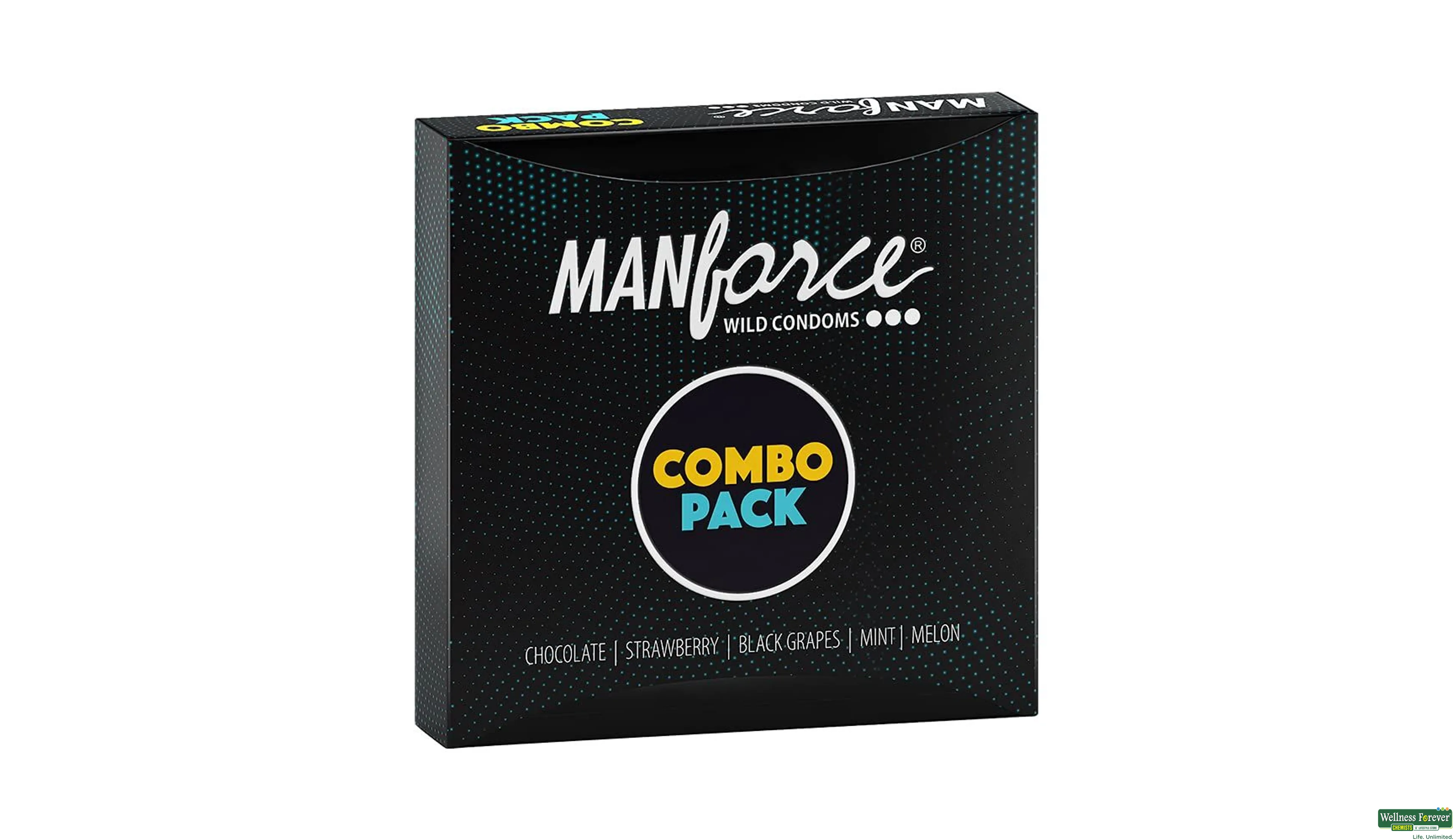 MANFORCE 3 in 1 Wild Condoms (Ribbed, Contour, Dotted), Chocolate