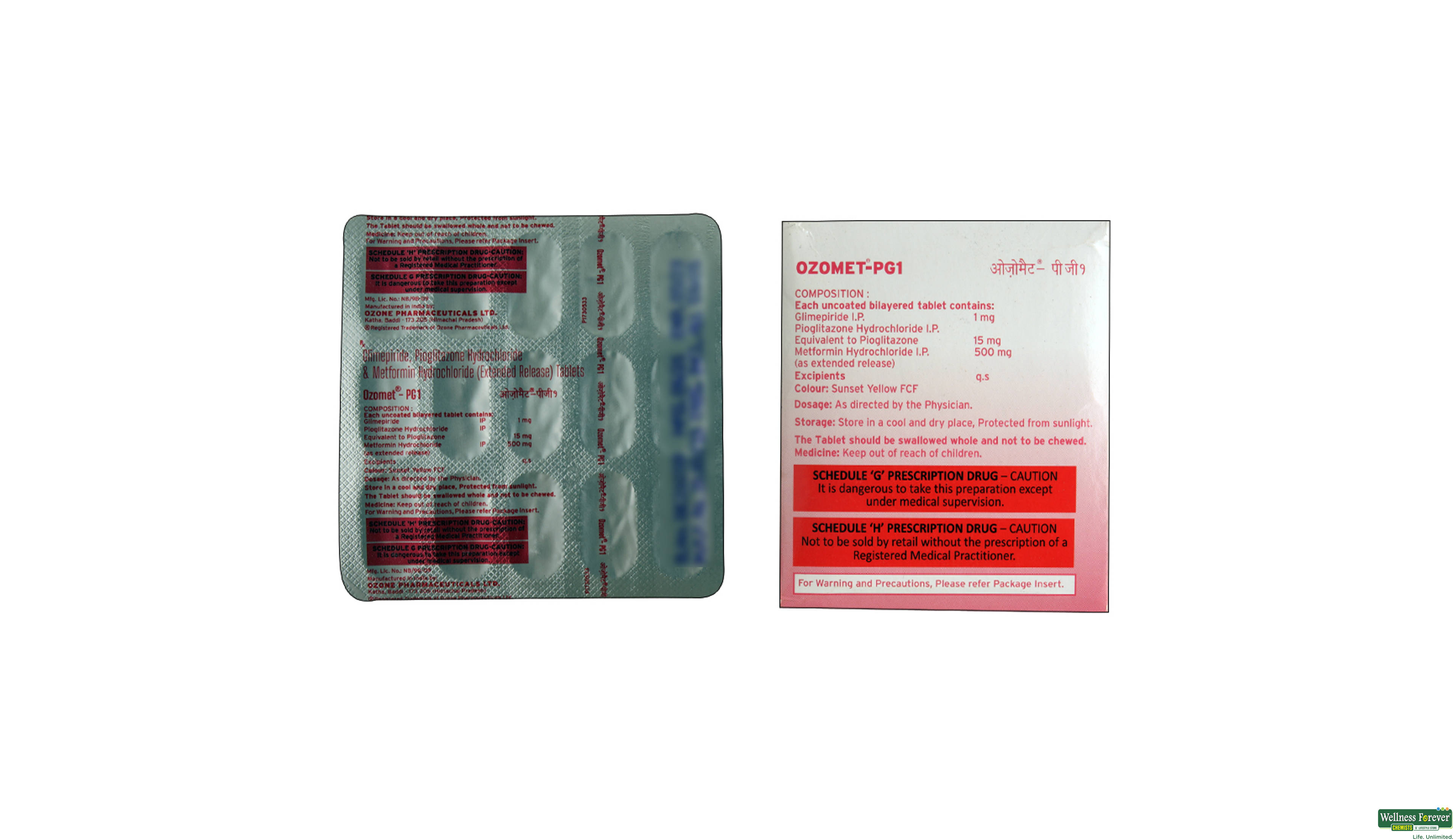 OZOMET-PG 1MG 15TAB- 2, 15TAB, 