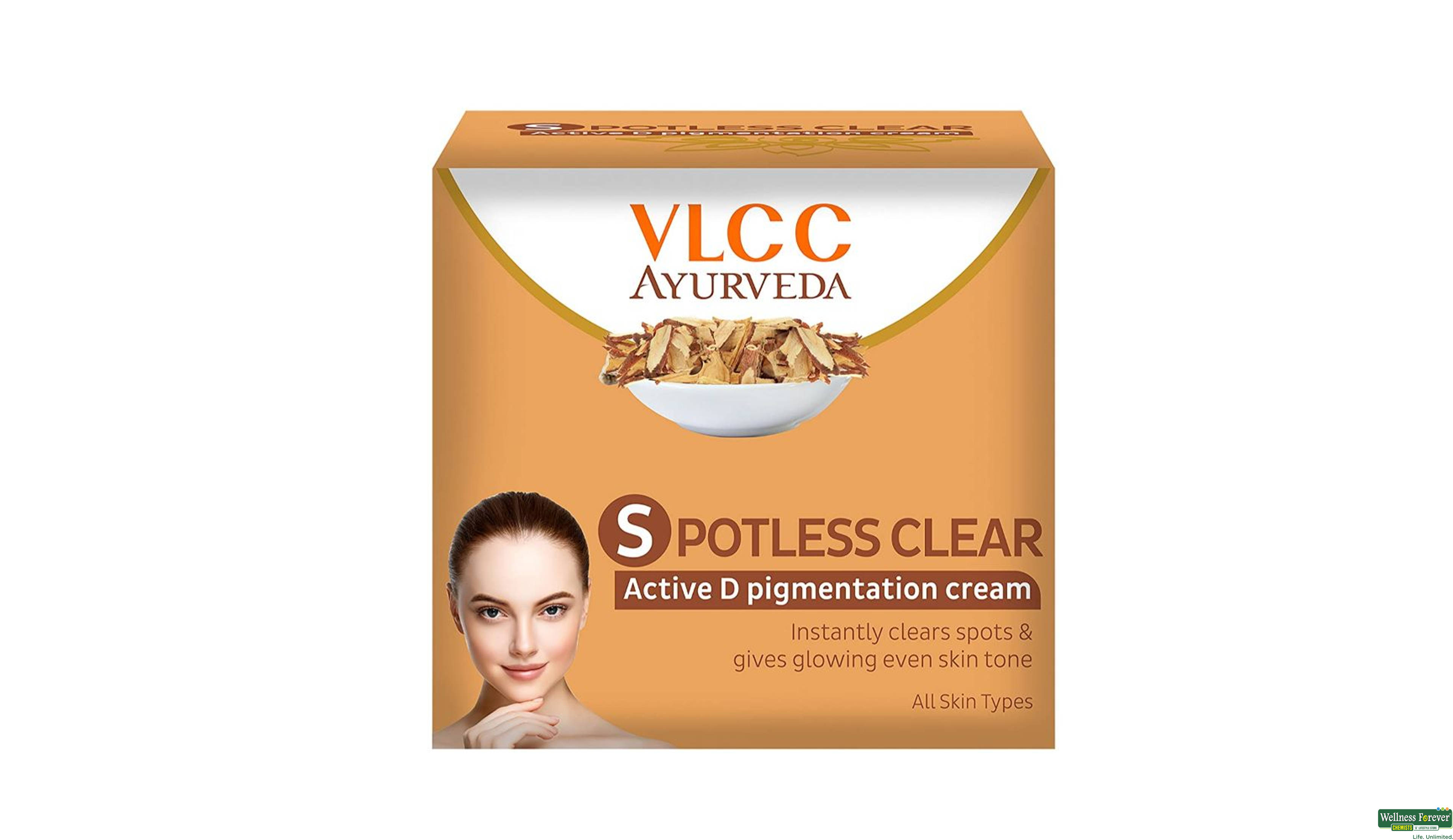 VLCC A/VEDA F/CREAM SPOTLESS CLEAR 50GM- 1, 50GM, null