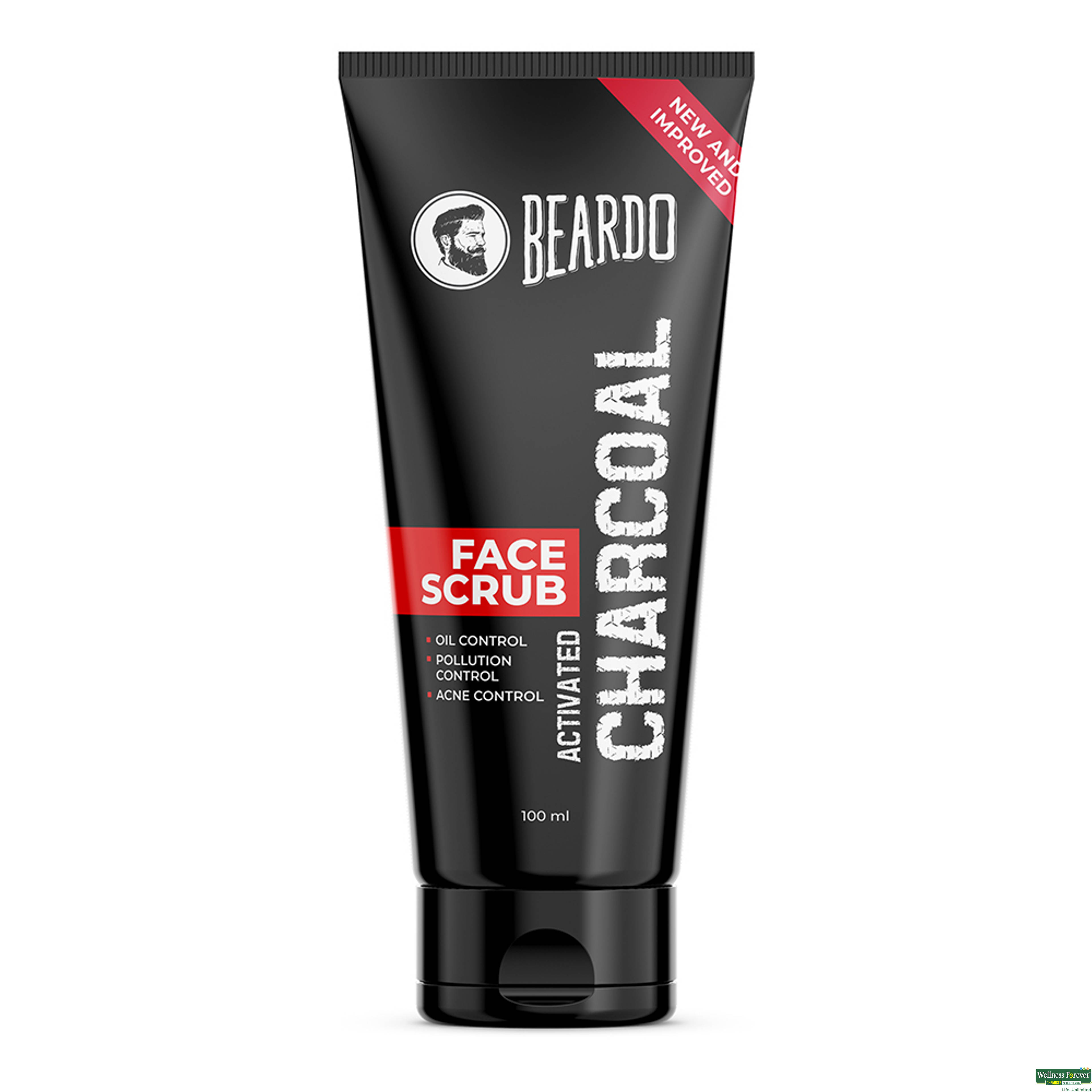 Beardo Activated Charcoal Anti-Pollution Face Scrub for Men 100ml-image