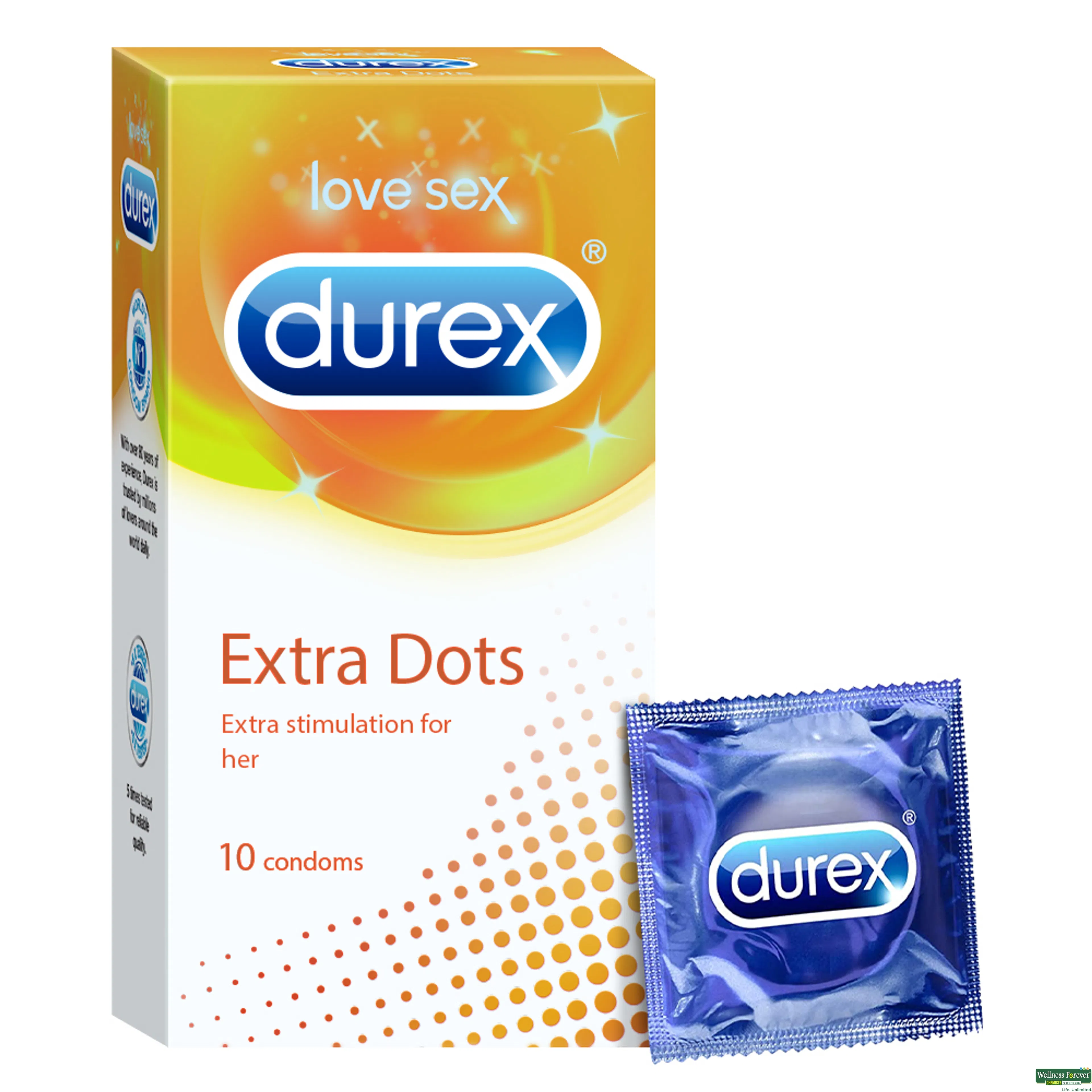 DUREX CONDOM EXTRA DOTS 10PC-image