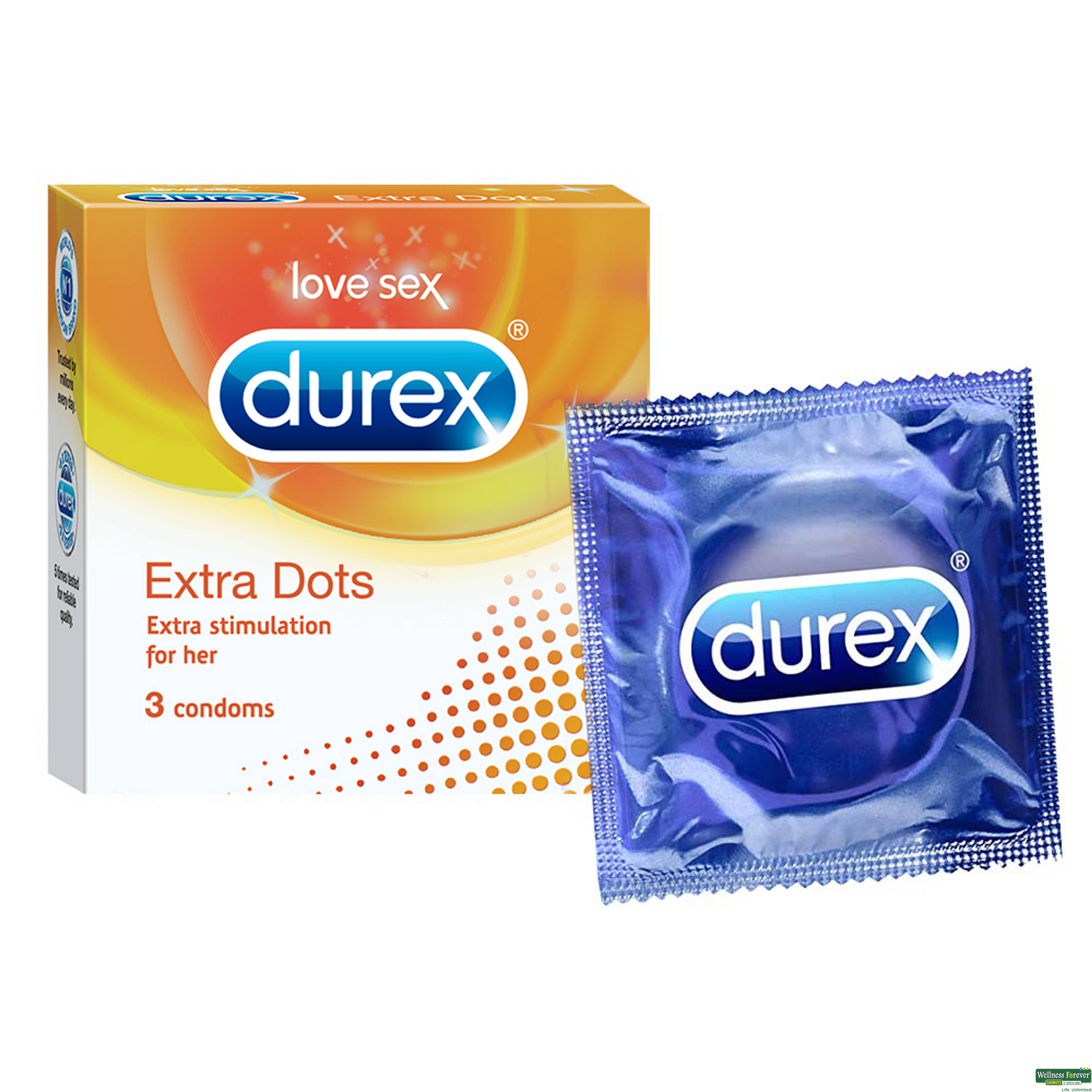 DUREX CONDOM EXTRA DOTS 3PC-image