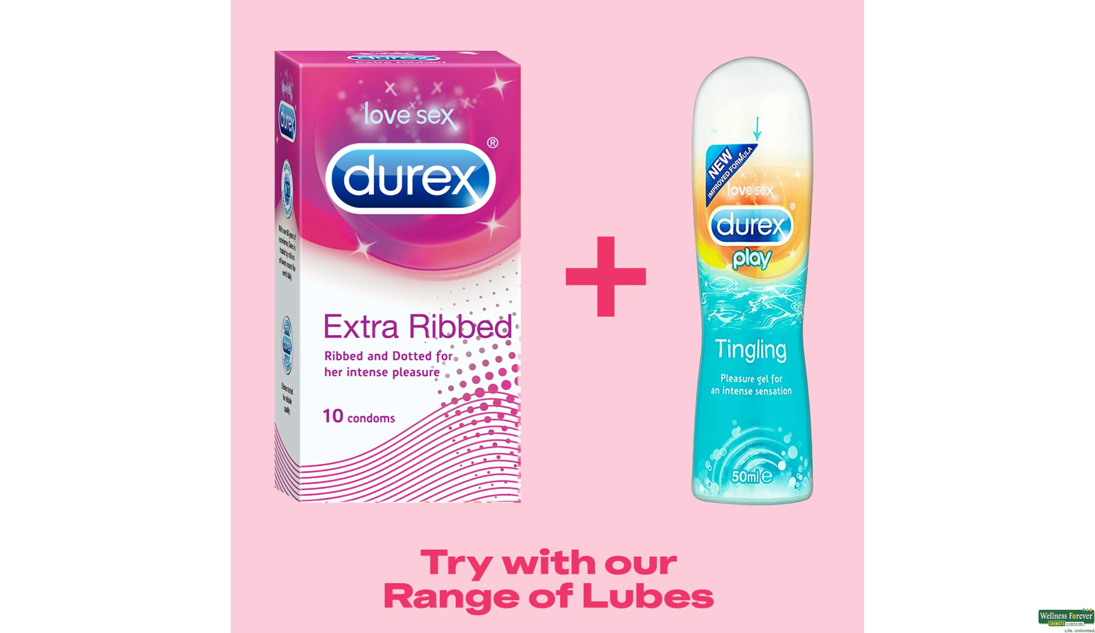 DUREX CONDOM EXTRA RIBBED 10PC- 5, 10PC, 