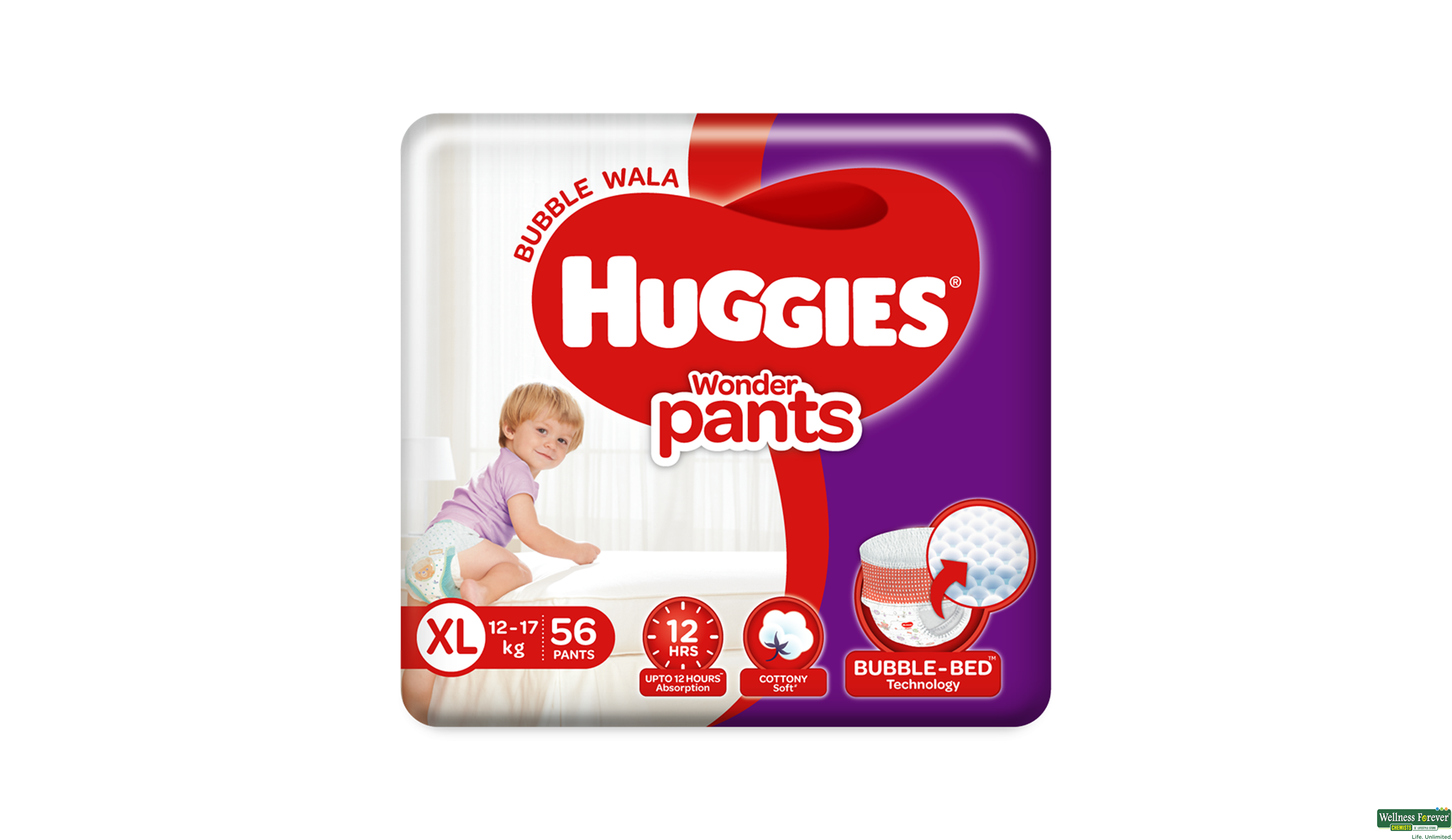 HUGG DIAP PANTS WONDER XL 56PC- 1, 56PC, 