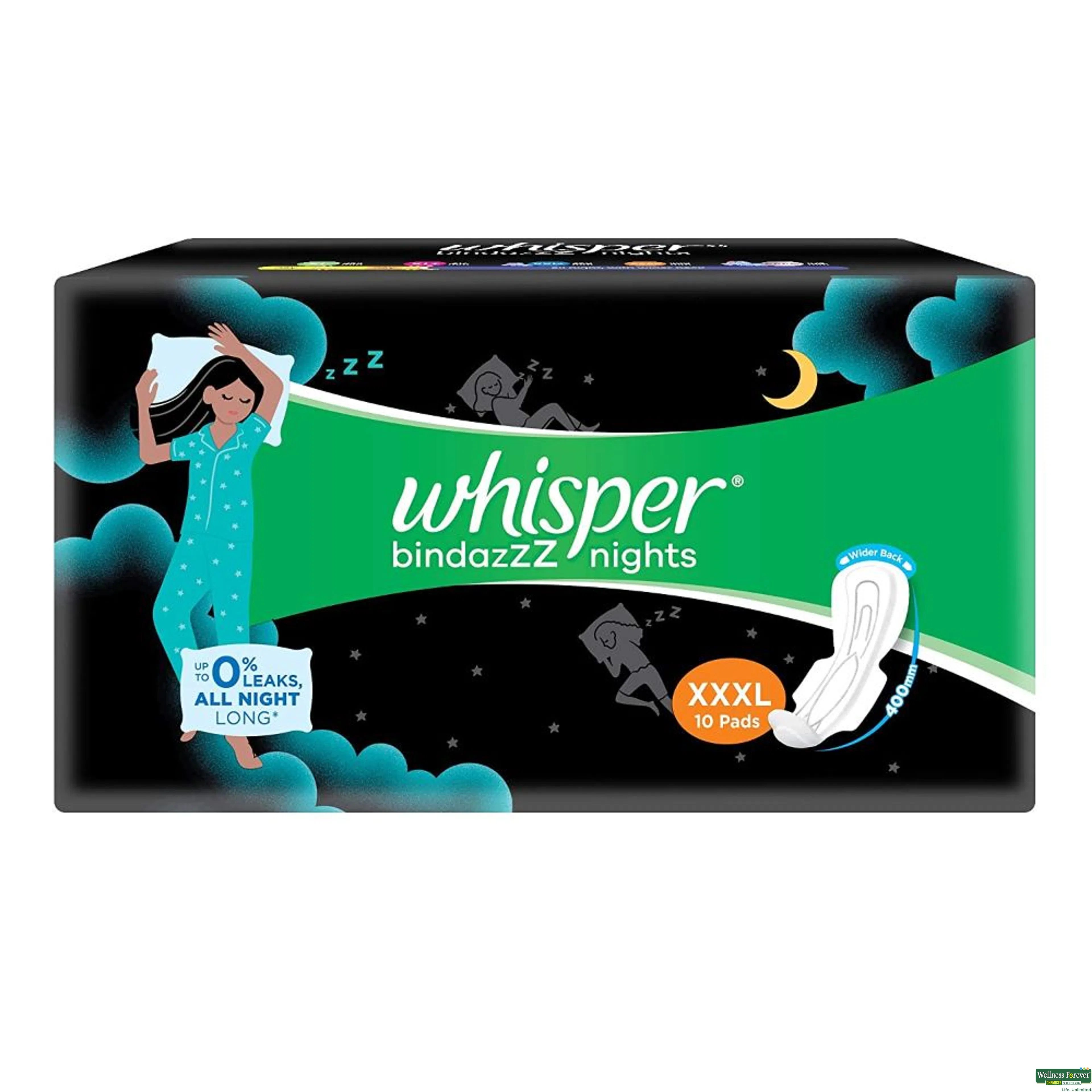 WHISPER SA/PADS ULTRA NIGHT XXXL W 10PC-image