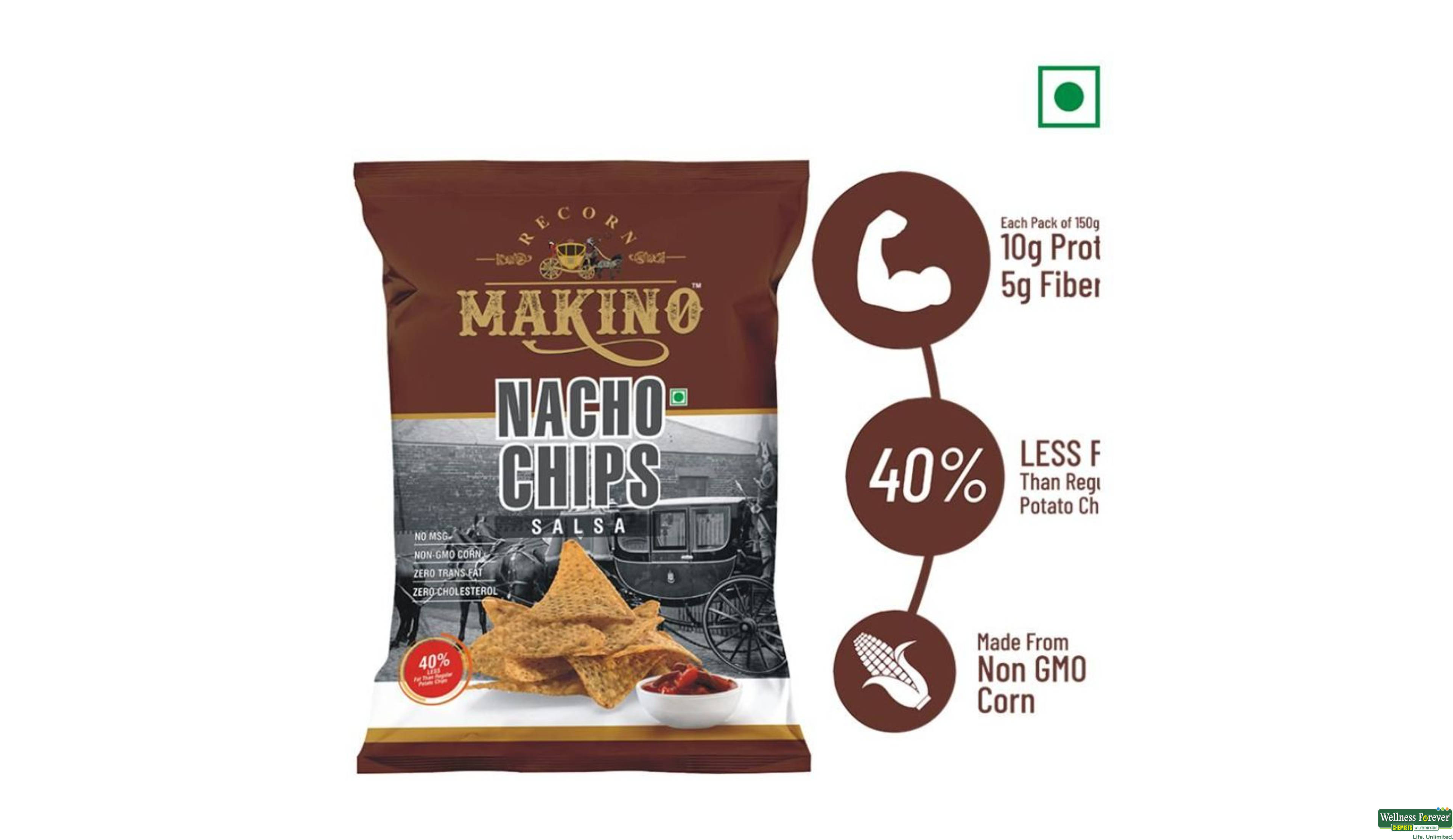 MAKINO NACHO CHIPS SALSA 150GM- 3, 150GM, 