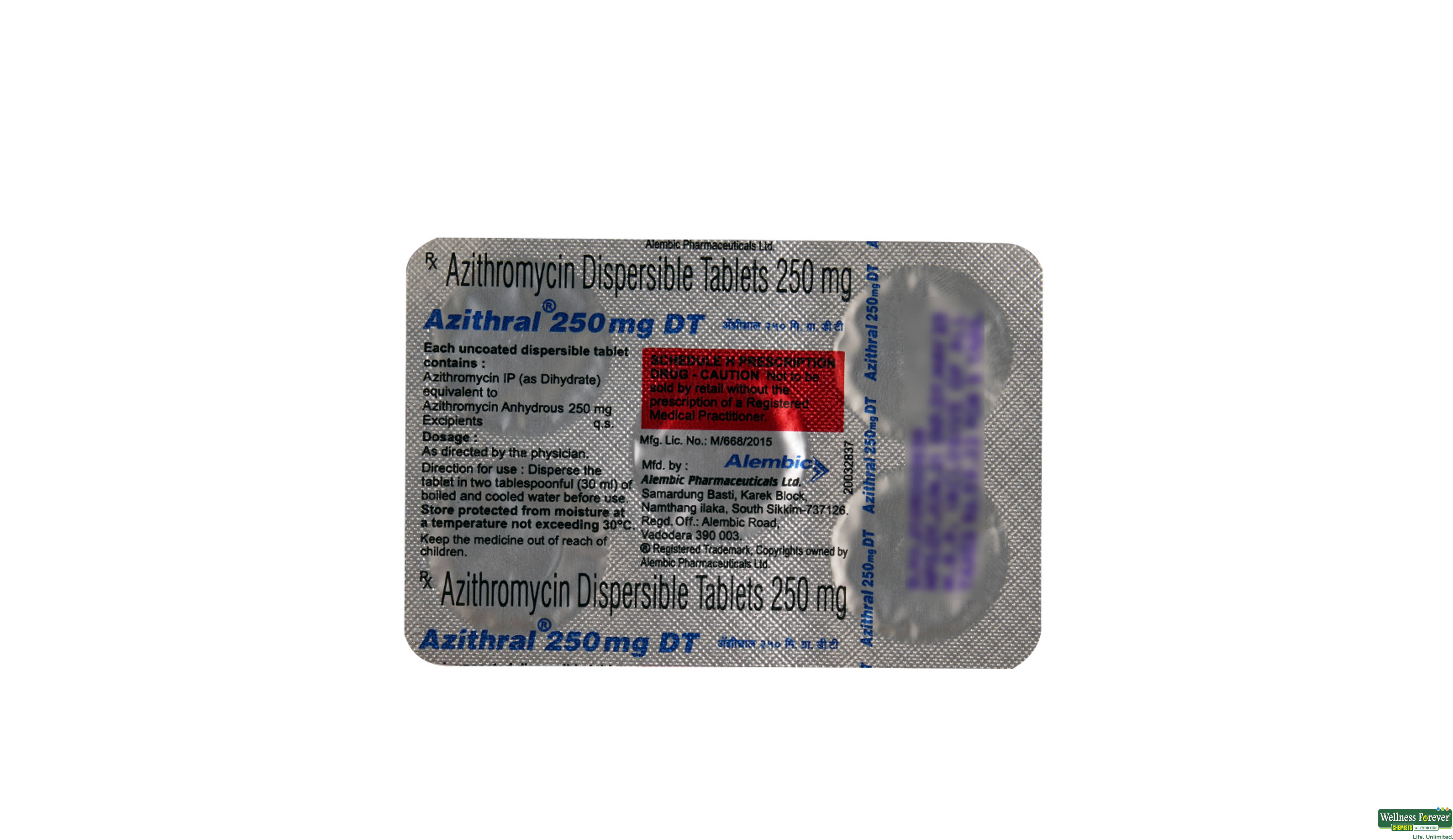 AZITHRAL 250DT 5TAB- 2, 5TAB, 
