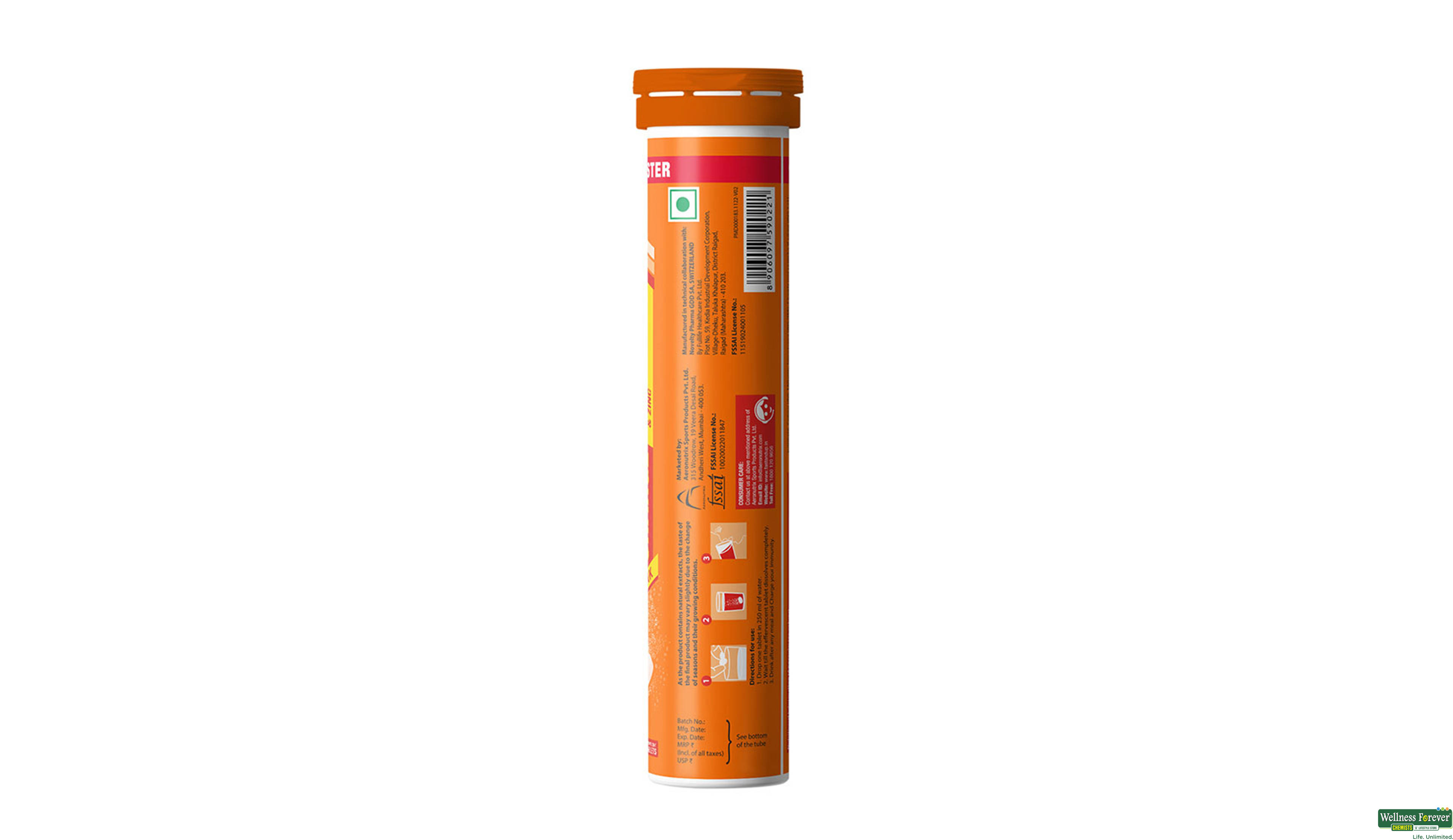 FAST/UP CHARGE VIT-C FIZZY ORANGE 20TAB- 7, 20TAB, 