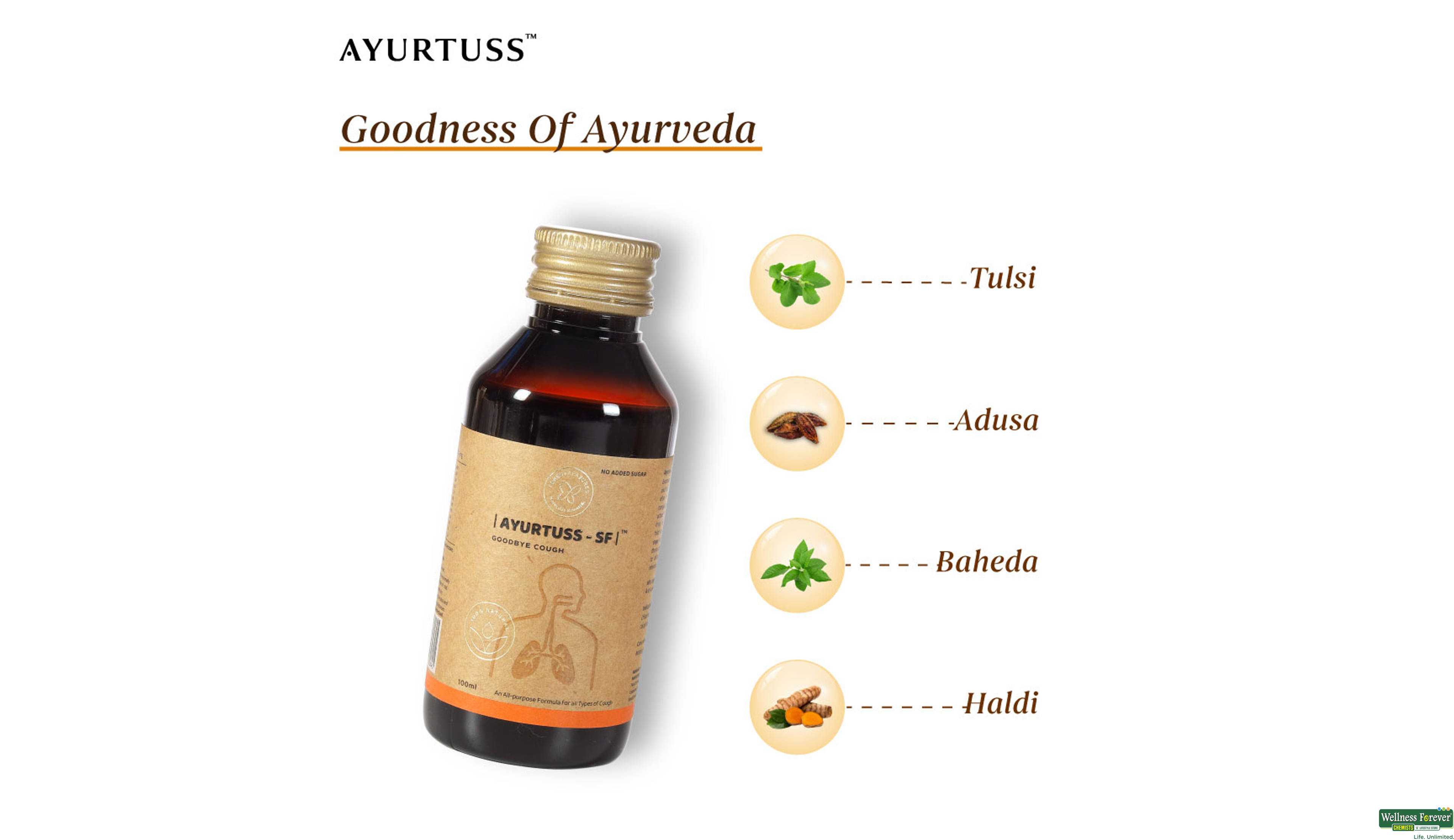 AYURTUSS-SF SYP 100ML- 2, 100ML, 