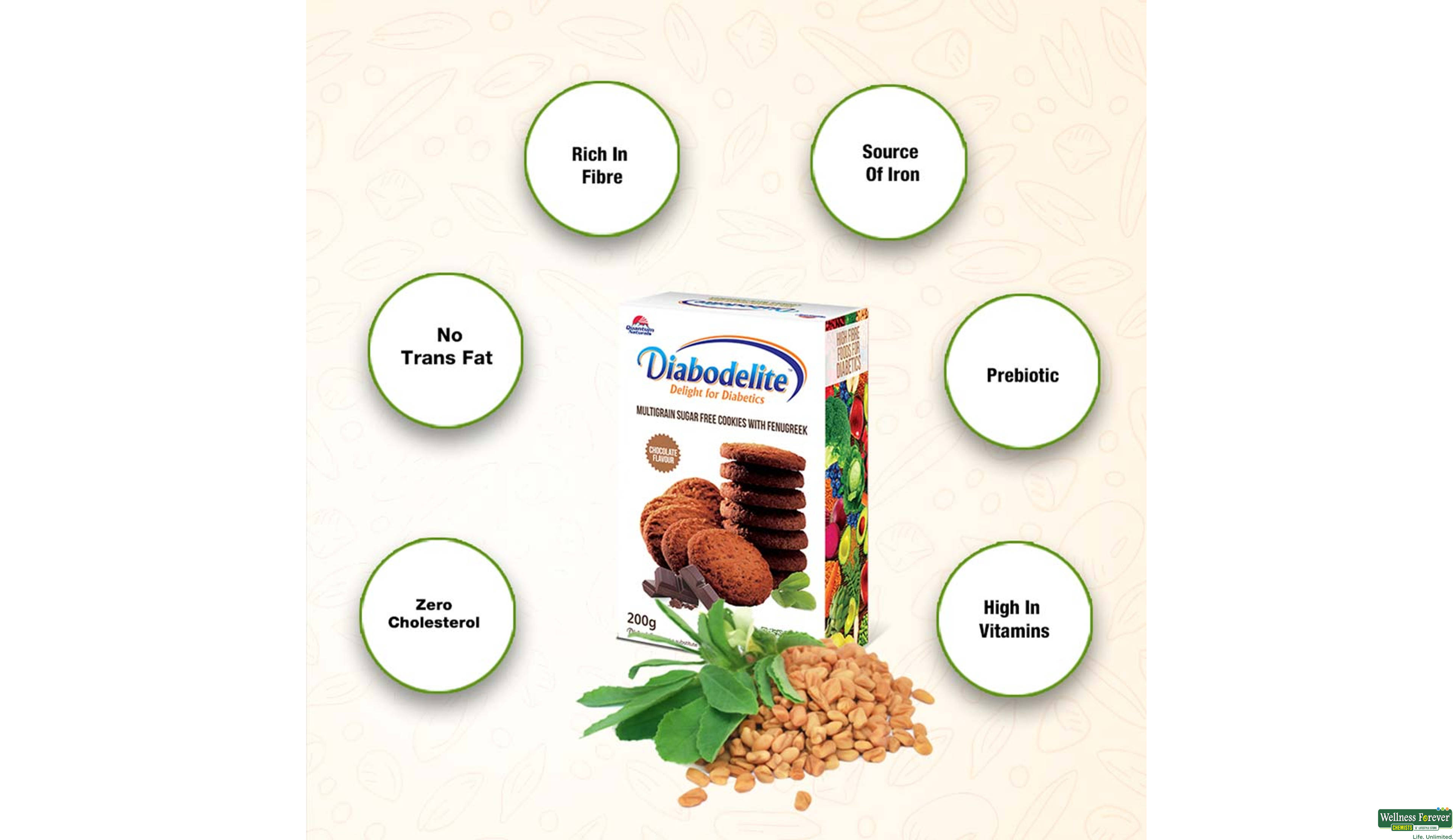 DIABODELITE BISC CHOC 200GM- 5, 200GM, 