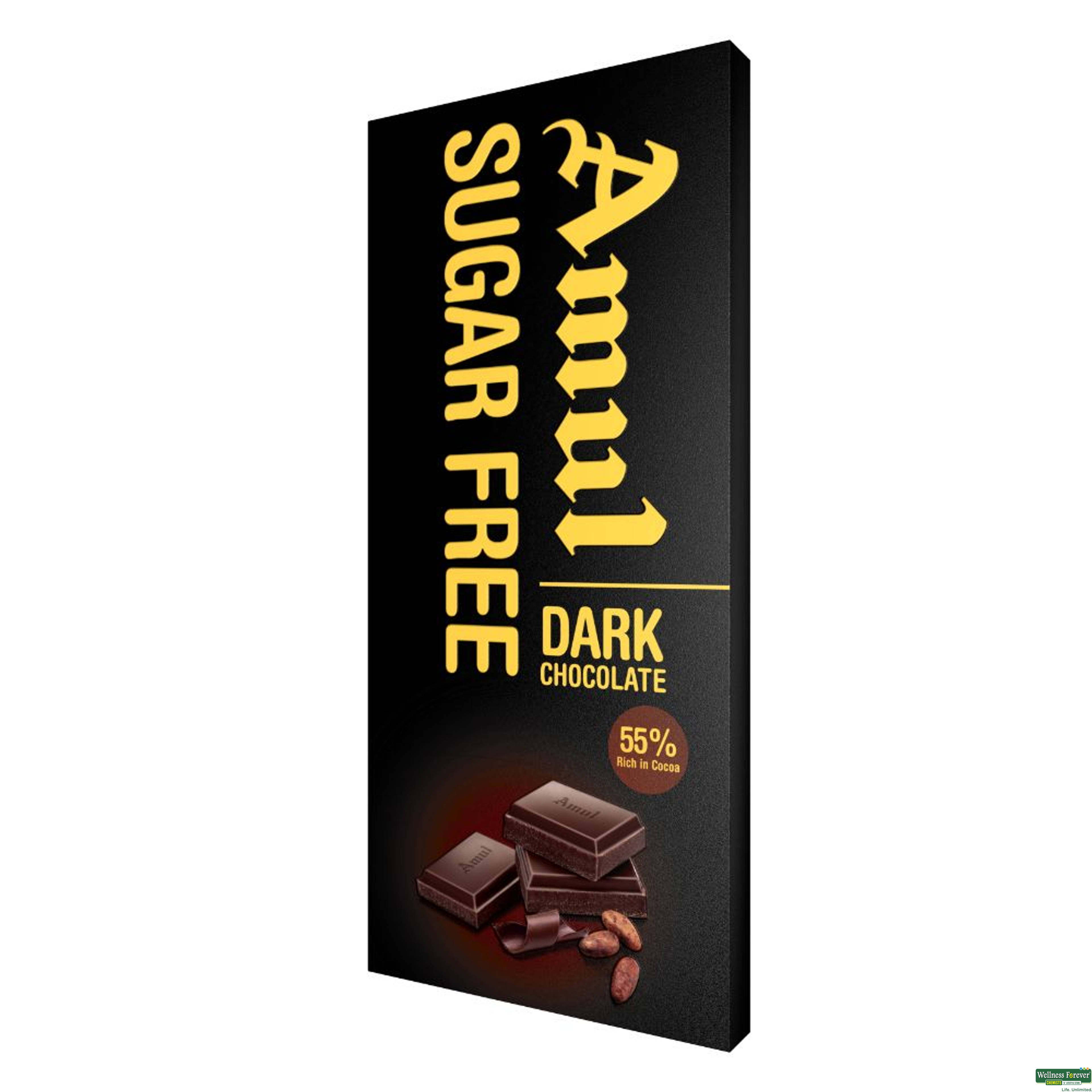 Amul Sugar Free Dark Chocolate, 150 g-image