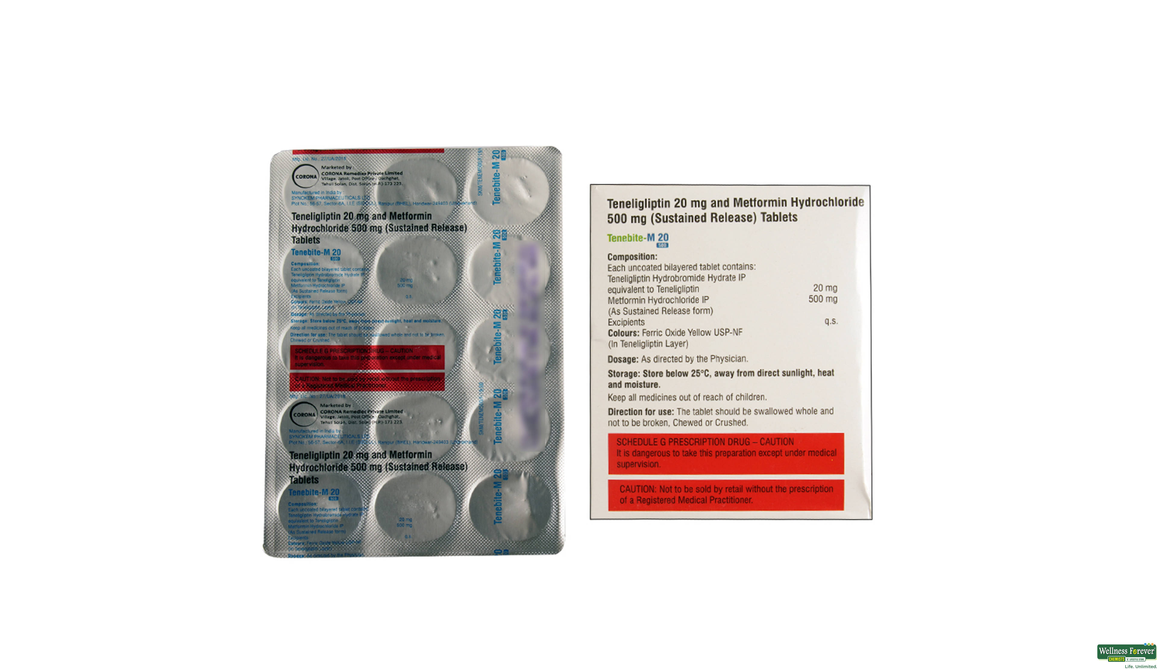 TENEBITE-M 20/500MG 15TAB- 2, 15TAB, 