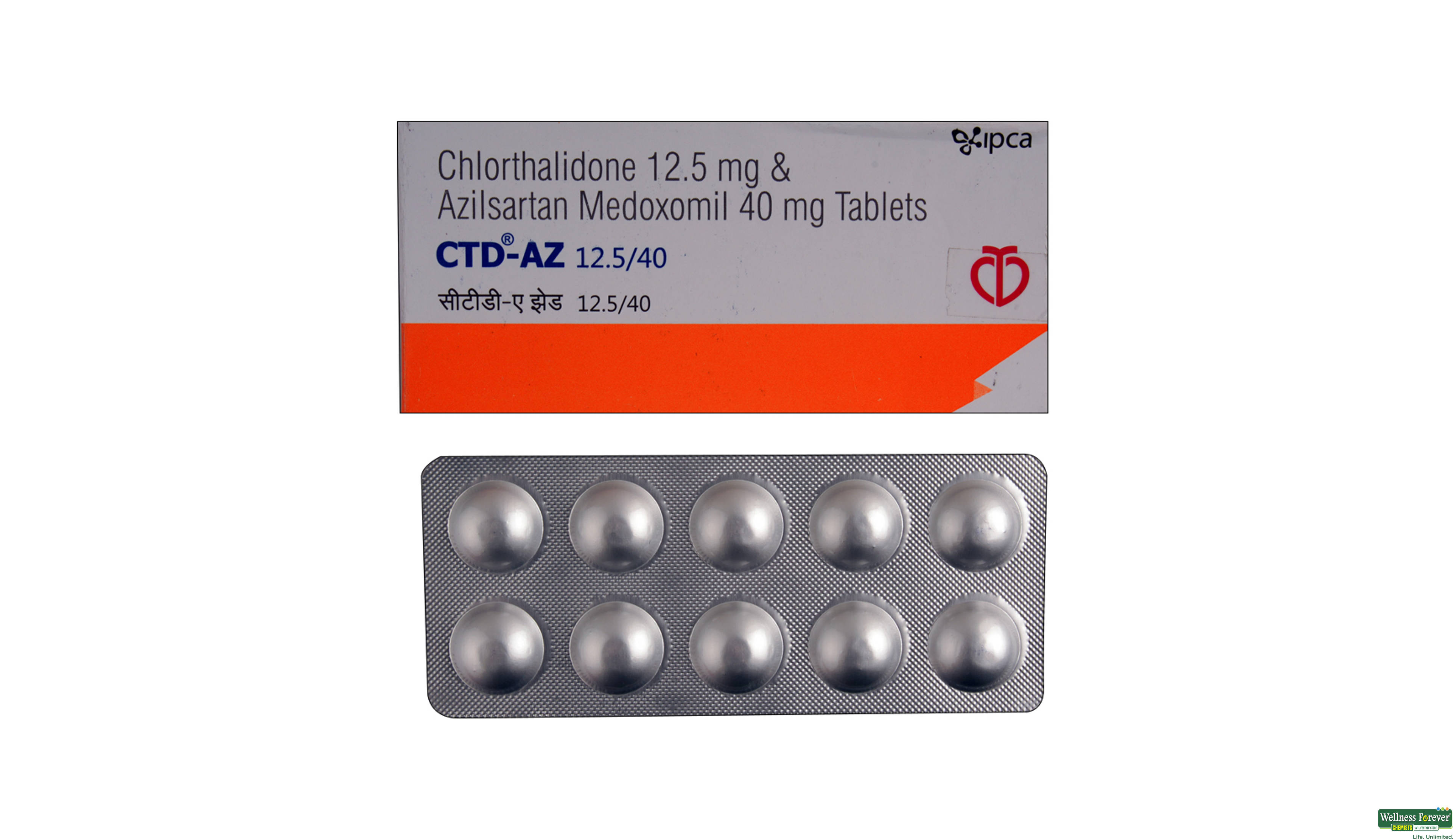 CTD-AZ 40/12.5MG 10TAB- 1, 10TAB, 