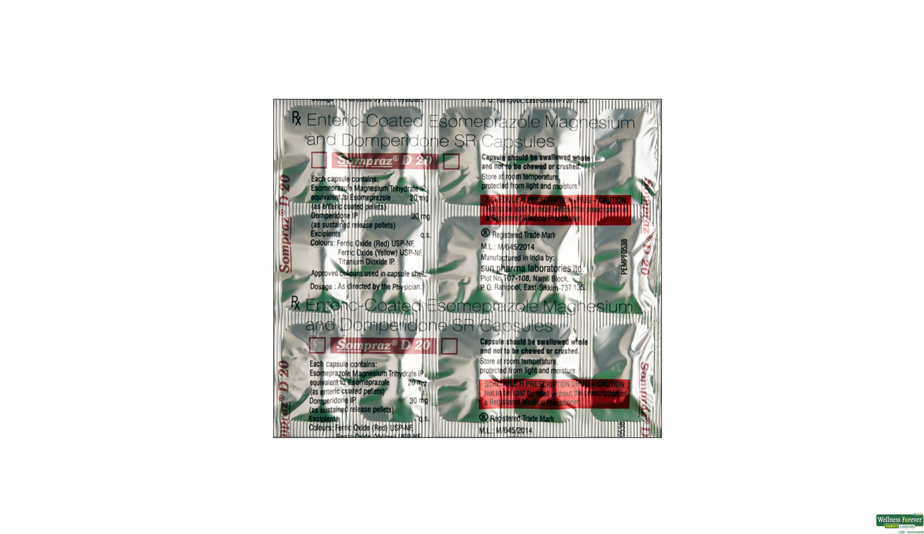 SOMPRAZ-D 20MG 15CAP- 1, 15CAP, null