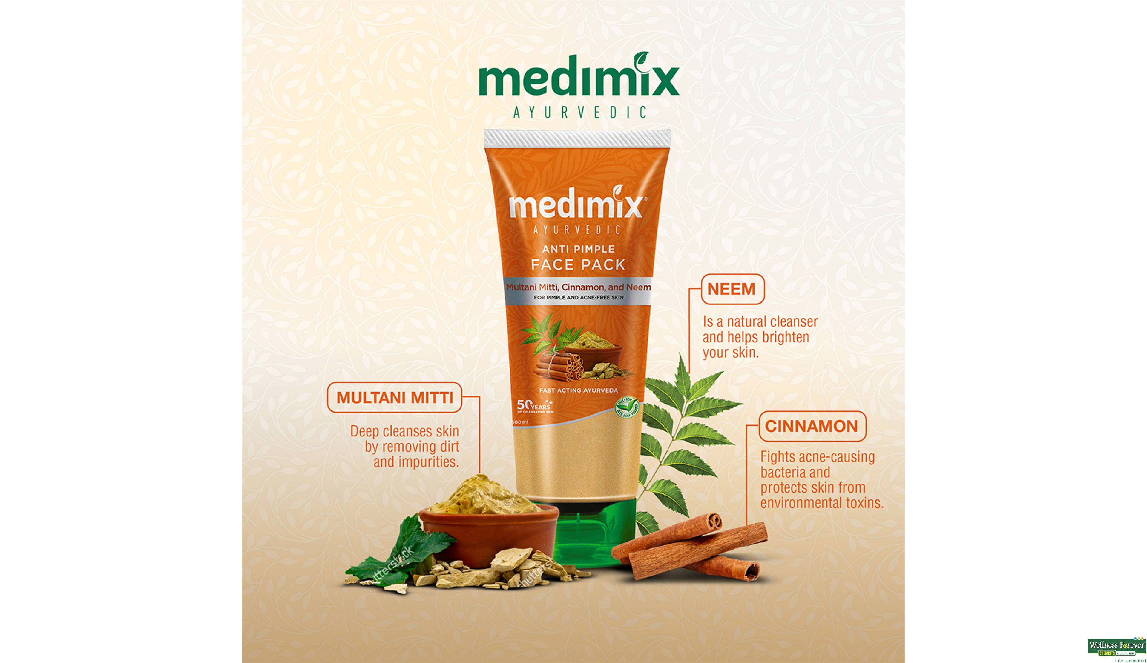 MEDIMIX AYURVEDIC F/PACK ANTI PIMPLE 100ML- 4, 100ML, 